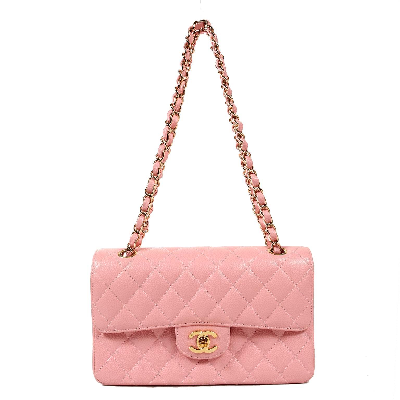 Chanel Pink Caviar Medium Classic Flap Bag- Gold HW 5