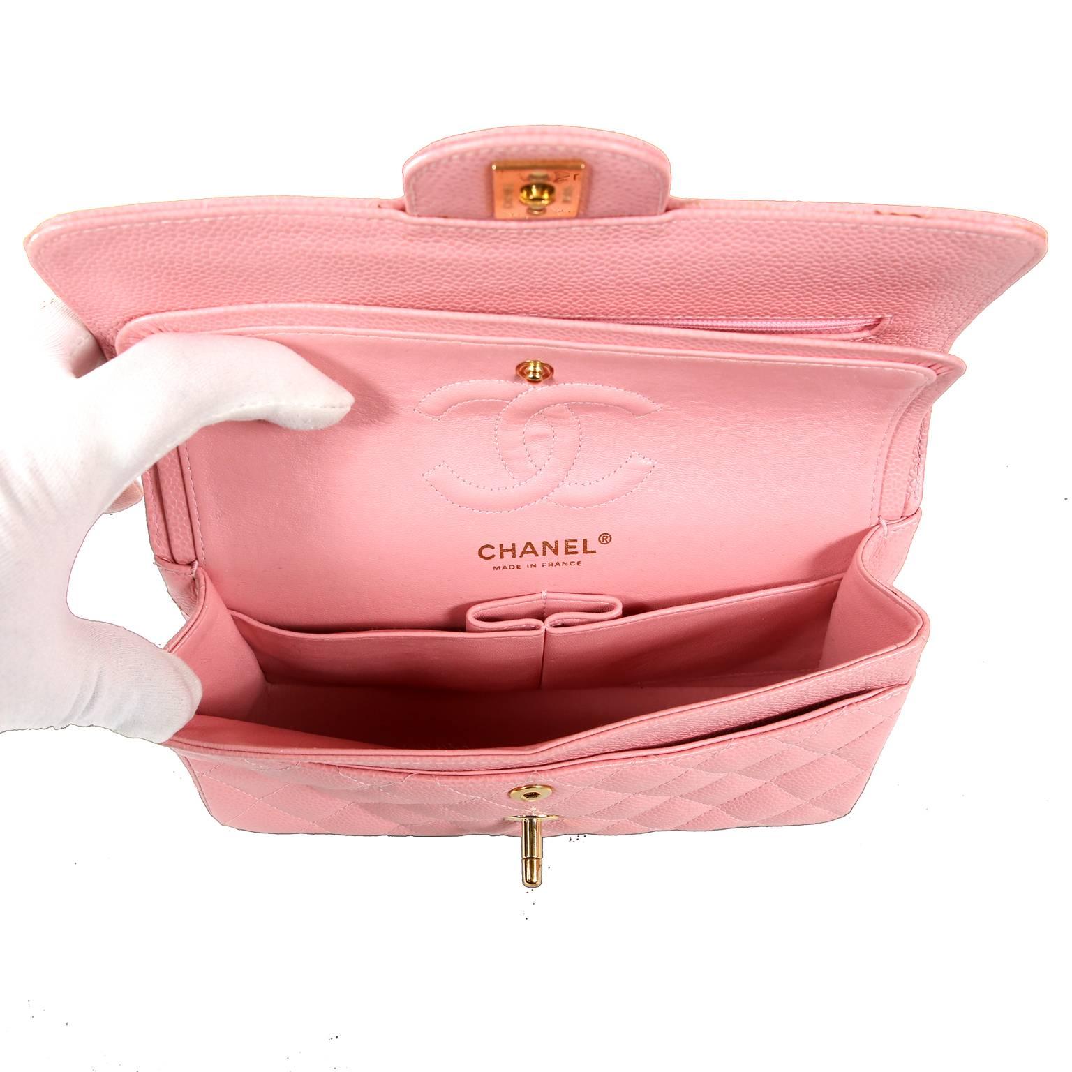 Chanel Pink Caviar Medium Classic Flap Bag- Gold HW 1