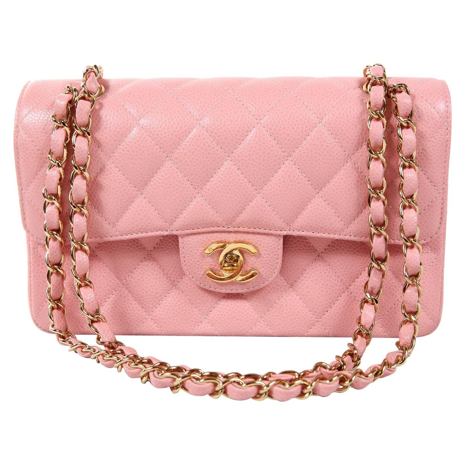 Chanel Pink Caviar Medium Classic Flap Bag- Gold HW