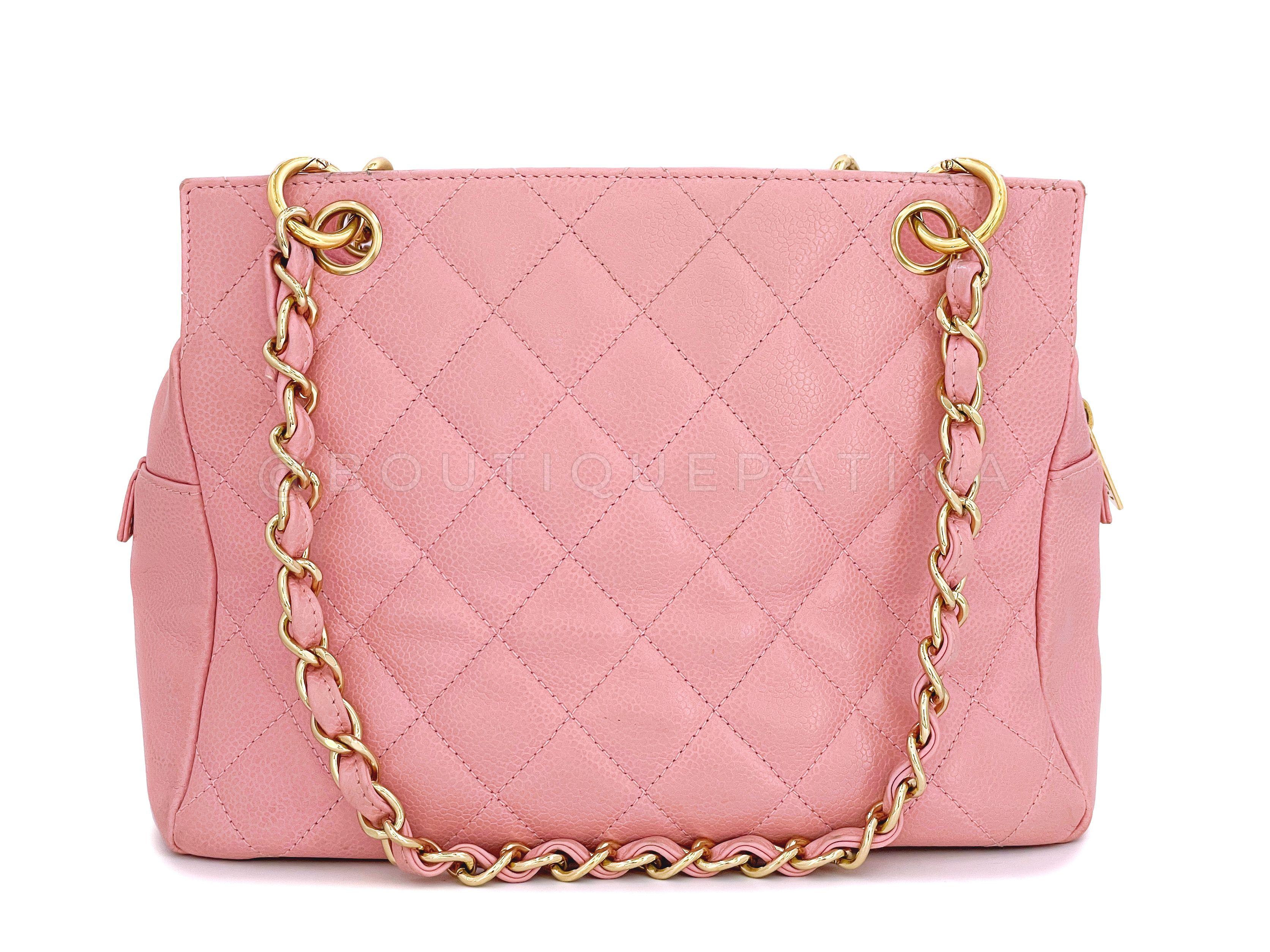 Women's Chanel Pink Caviar Petite Timeless Shopper Tote PTT Bag 24k GHW 65400