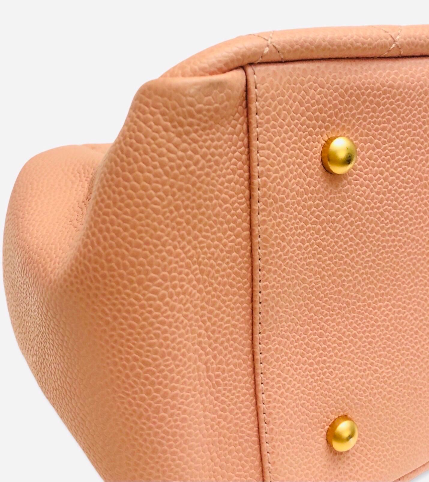 Chanel Pink Caviar Petite Timeless Tote Chain Bag For Sale 4