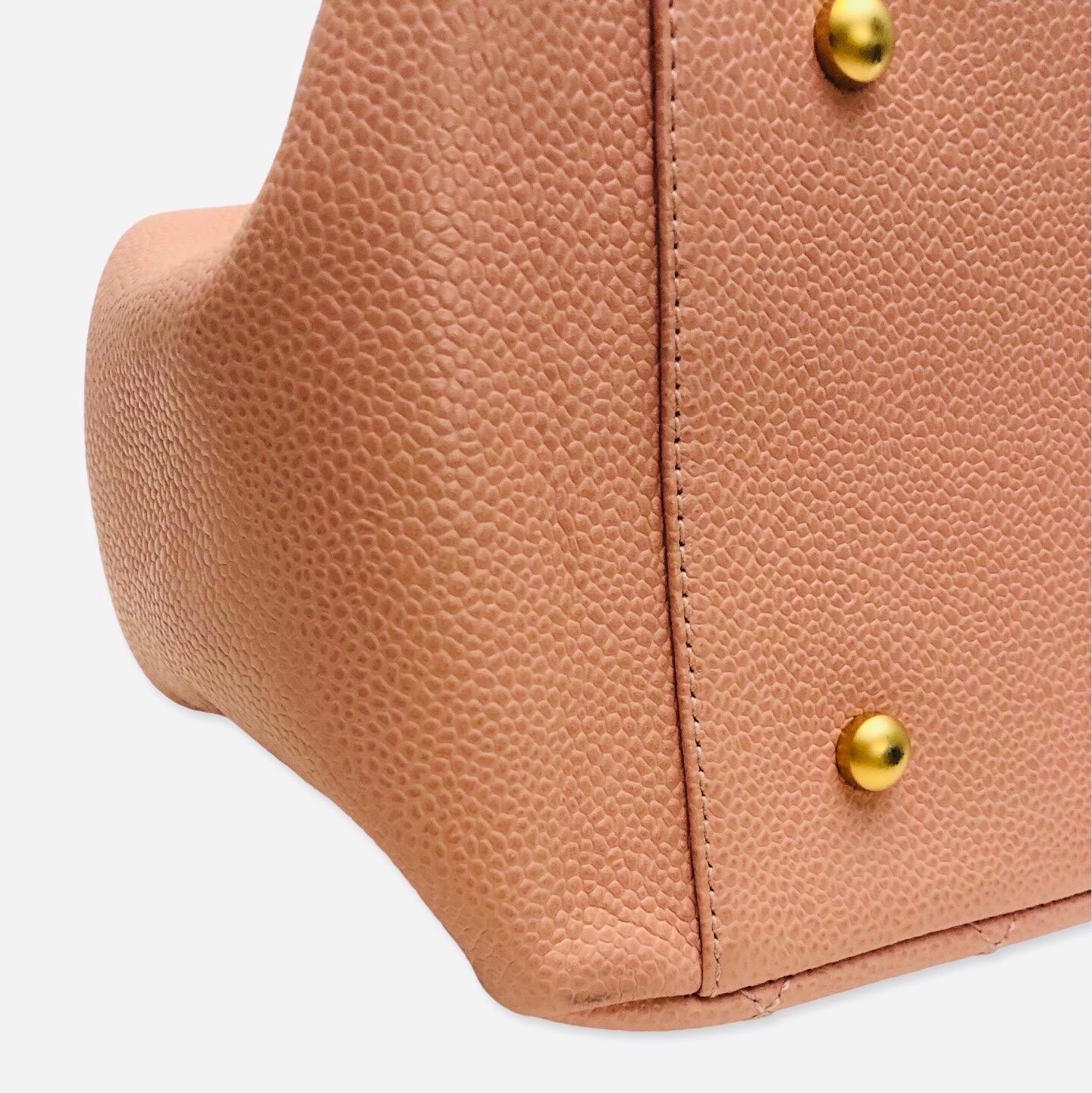 Chanel Pink Caviar Petite Timeless Tote Chain Bag For Sale 5