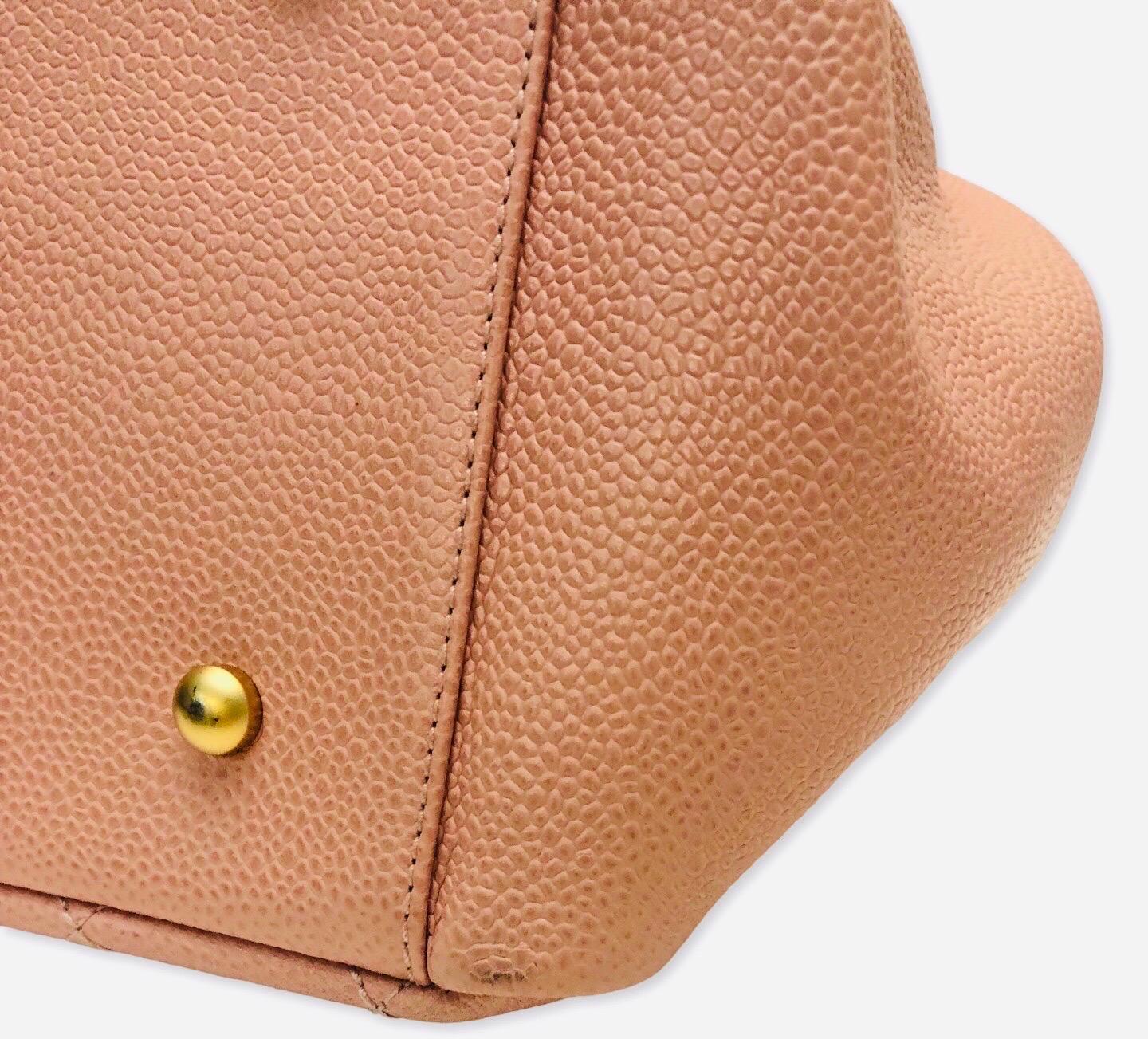 Chanel Pink Caviar Petite Timeless Tote Chain Bag For Sale 7