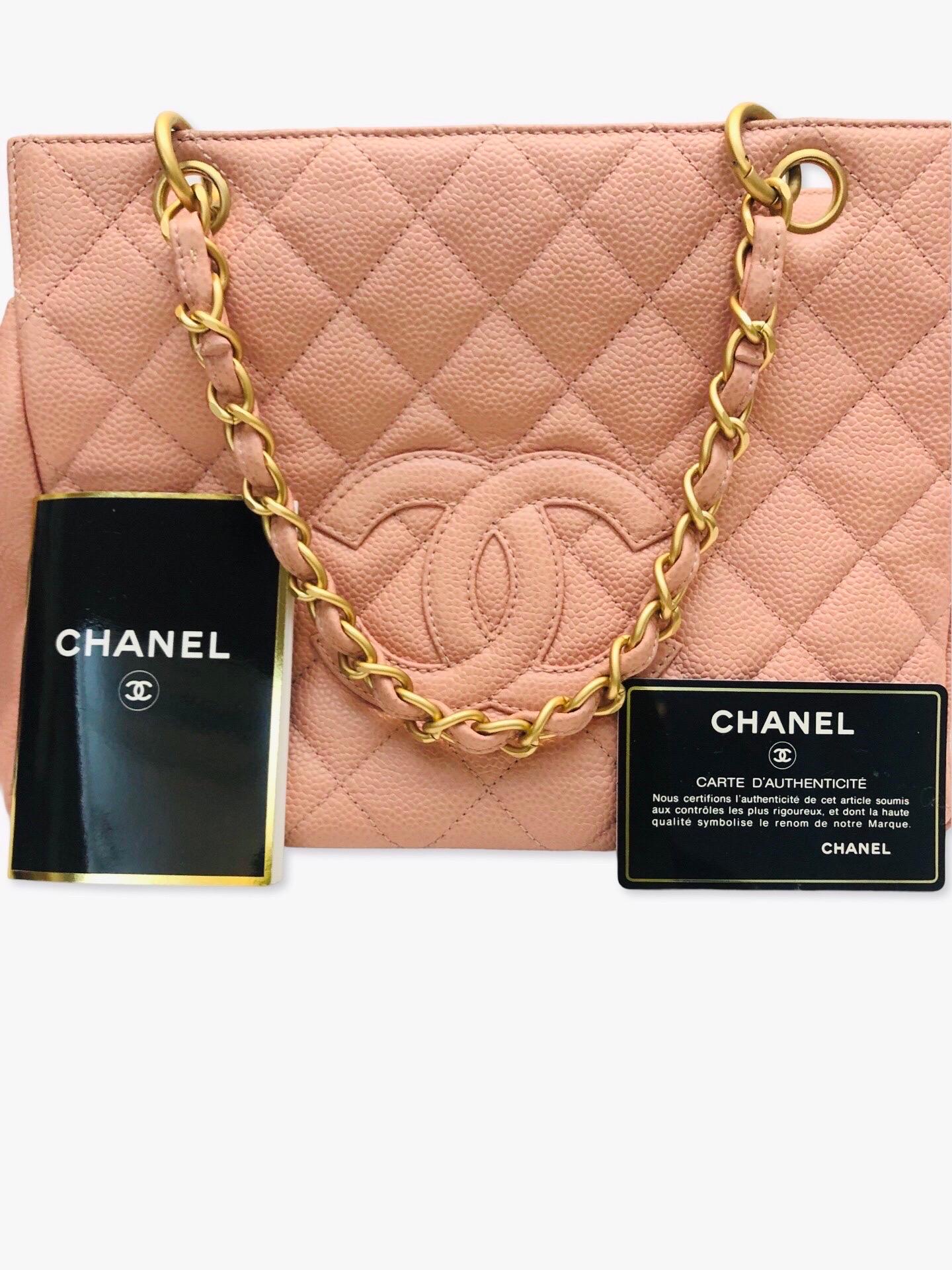 Chanel Pink Caviar Petite Timeless Tote Chain Bag For Sale 12