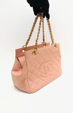 Chanel Pink Caviar Petite Timeless Tote Chain Bag