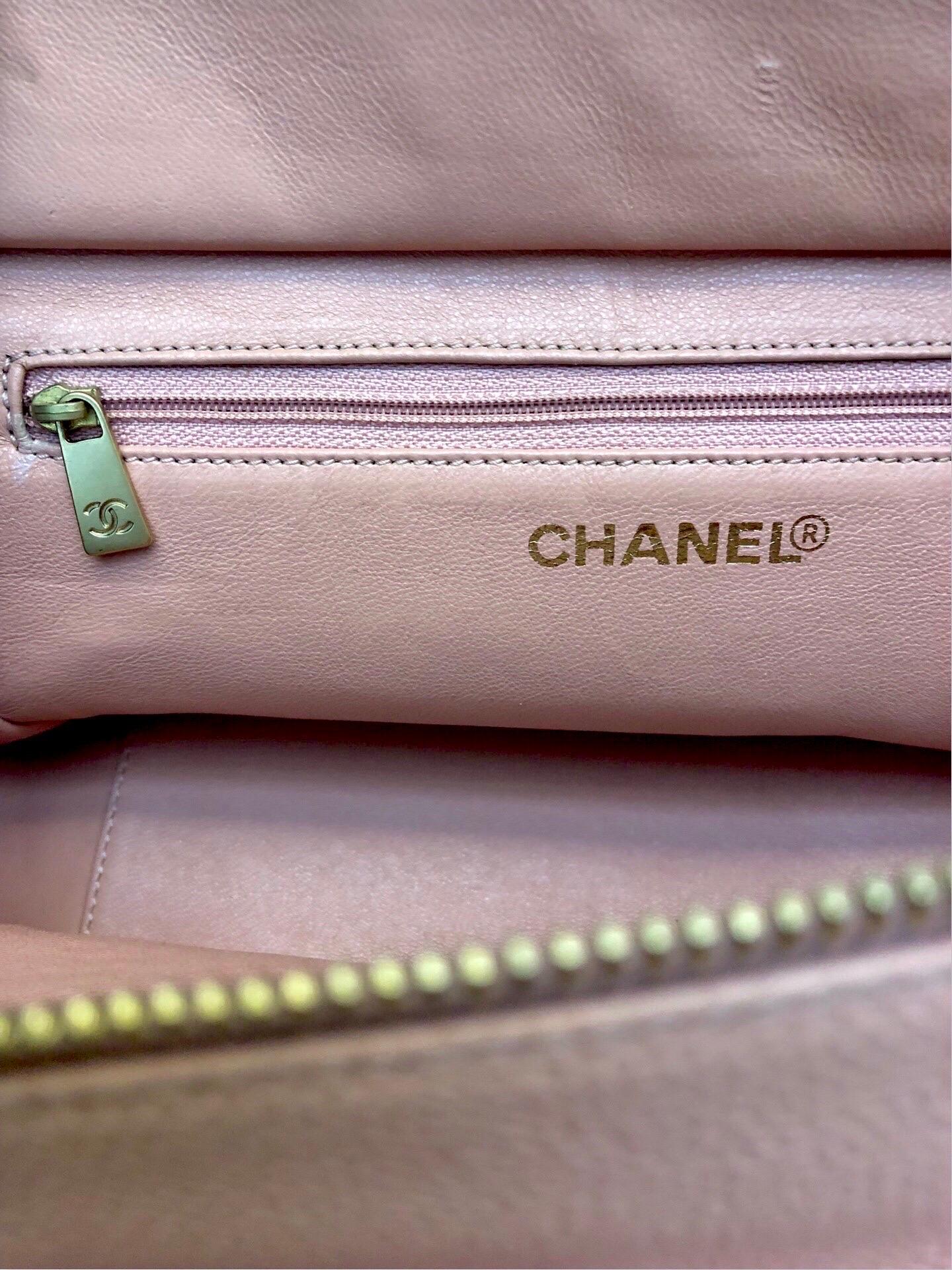 Chanel Pink Caviar Petite Timeless Tote Chain Bag For Sale 1