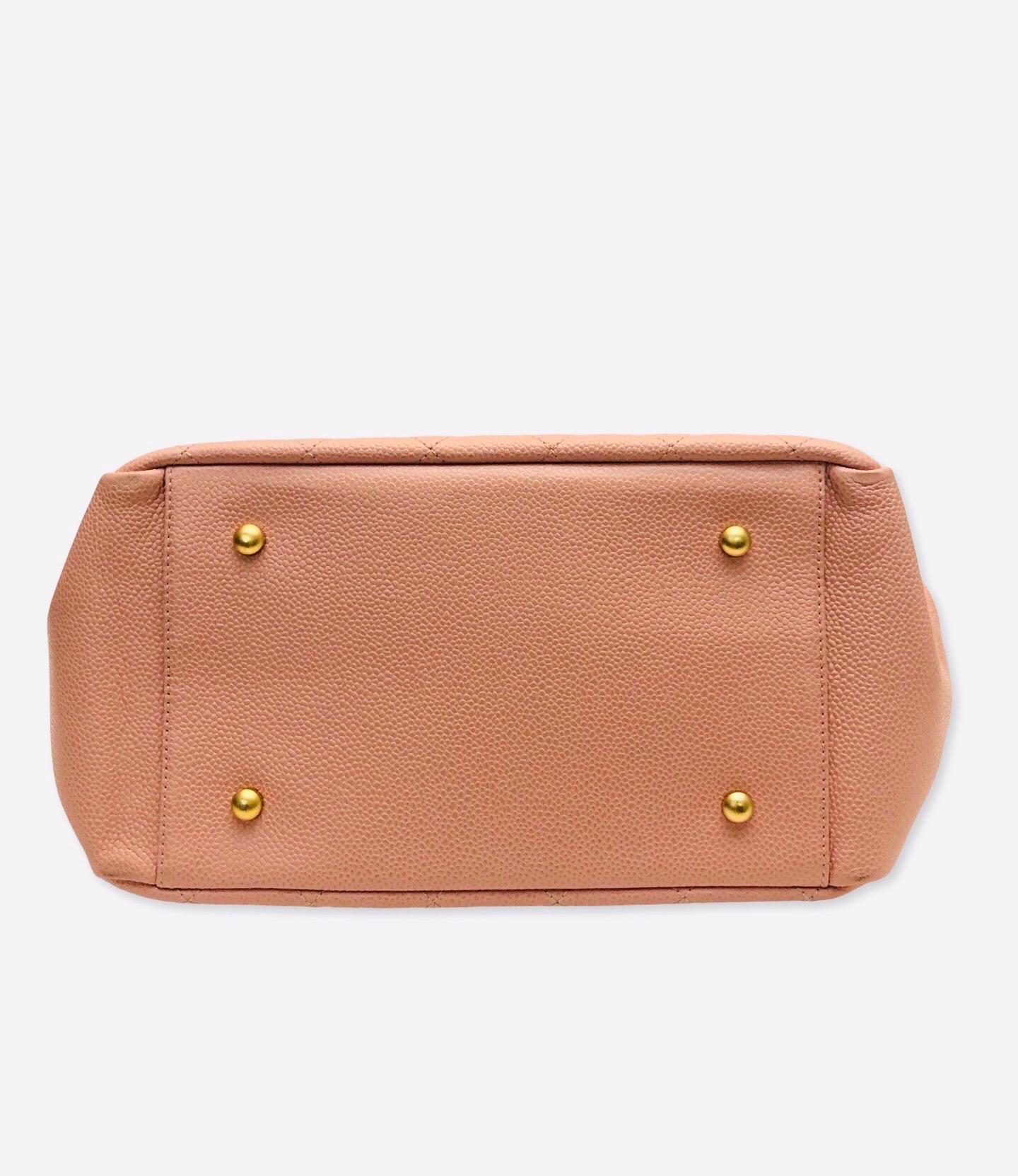 Chanel Pink Caviar Petite Timeless Tote Chain Bag For Sale 3