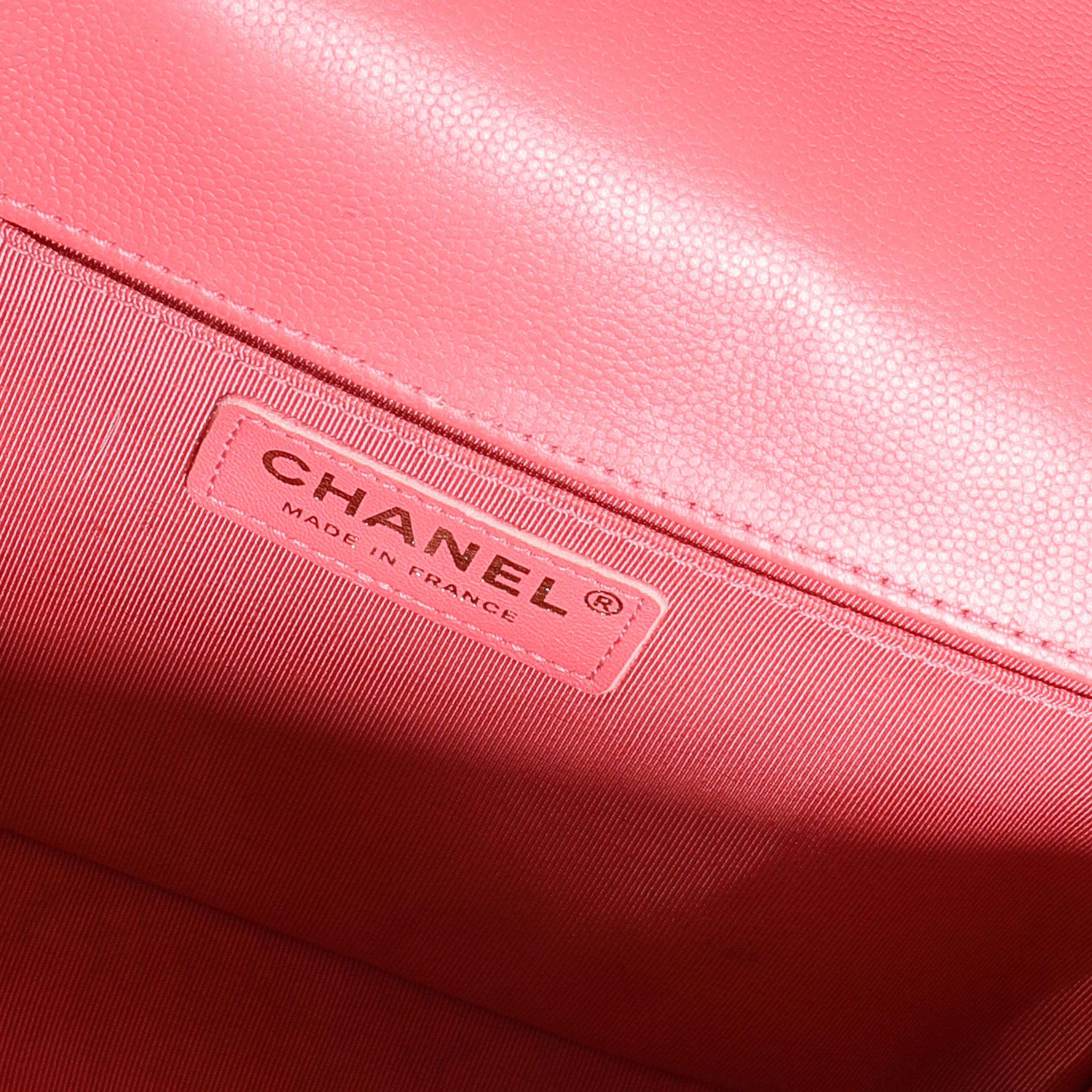 Chanel Pink Caviar Quilted Medium Boy Bag 1