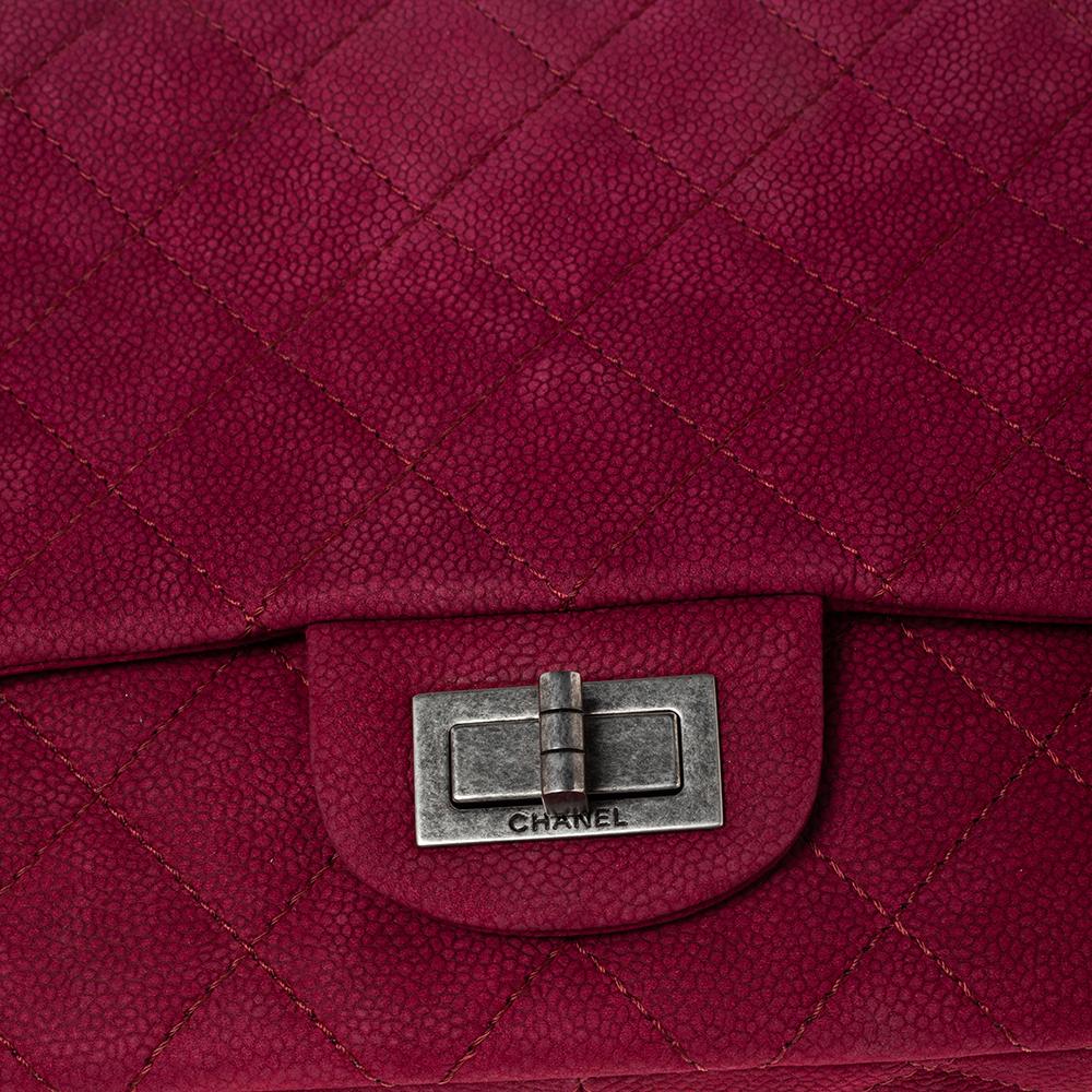 Chanel Pink Caviar Suede Reissue 2.55 Classic 227 Flap Bag 5