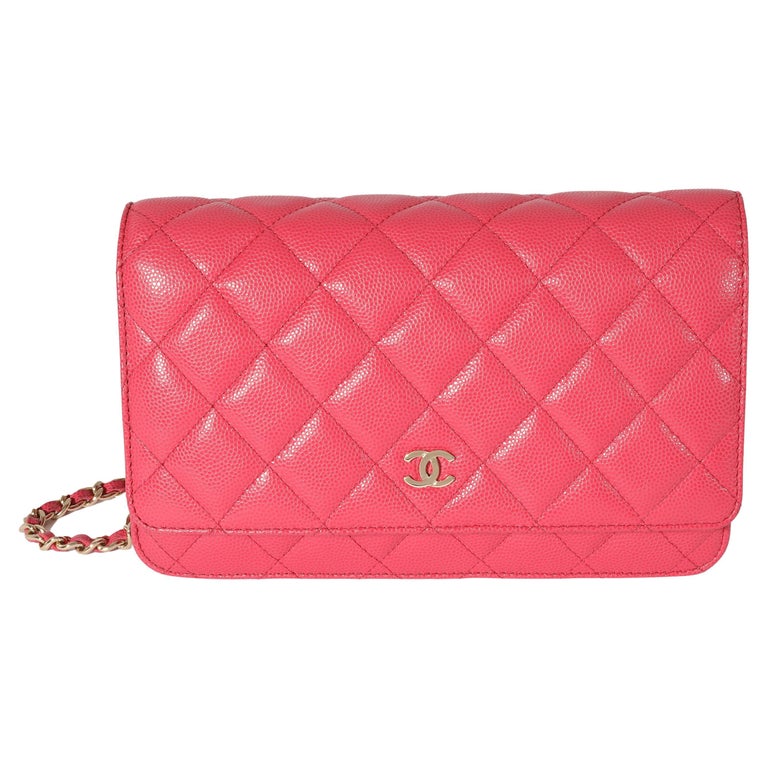 Chanel Pink Caviar Wallet On Chain