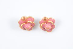 Chanel Pink ”CC” Camelia Earrings