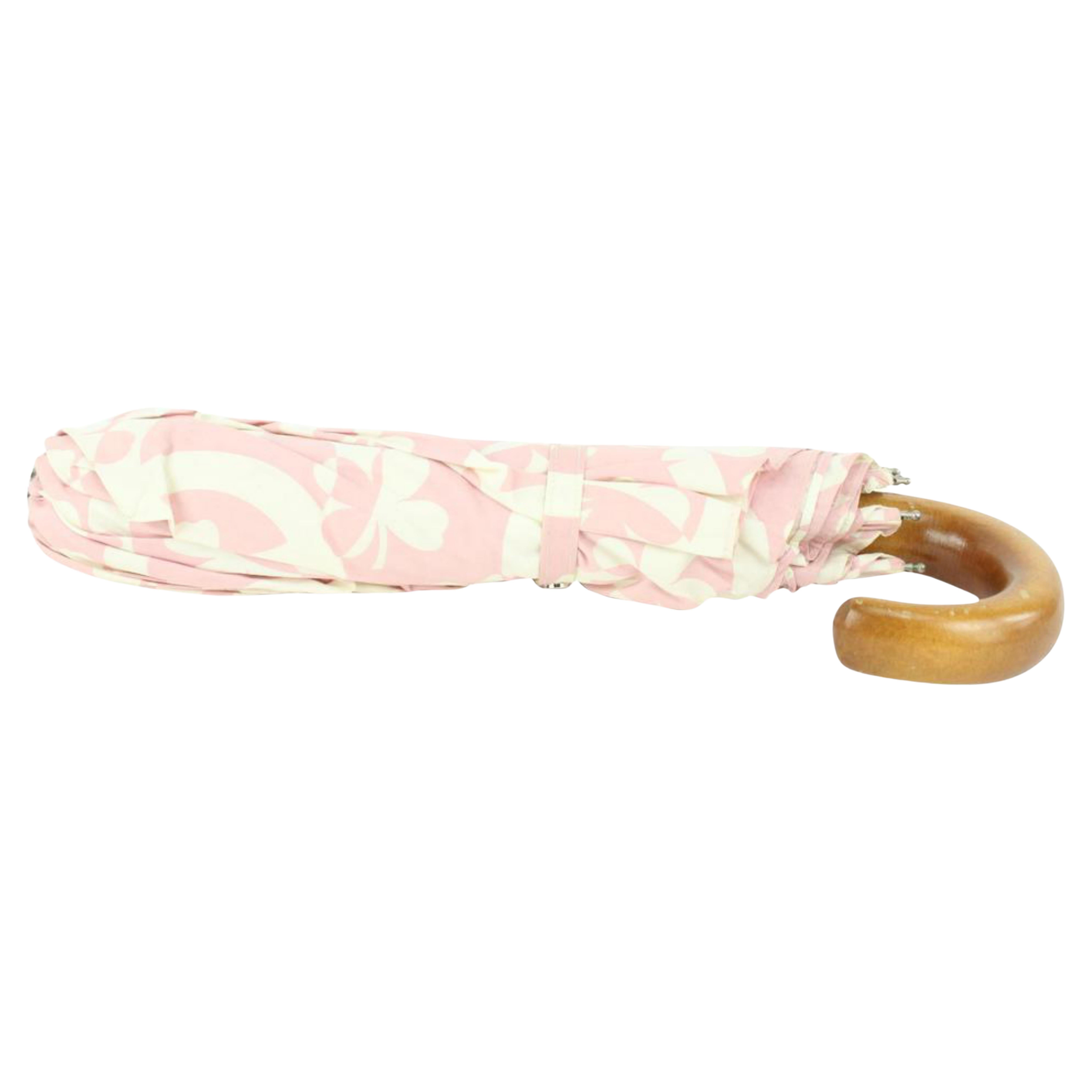 Chanel Pink CC Clover Charm Umbrella 1028c14