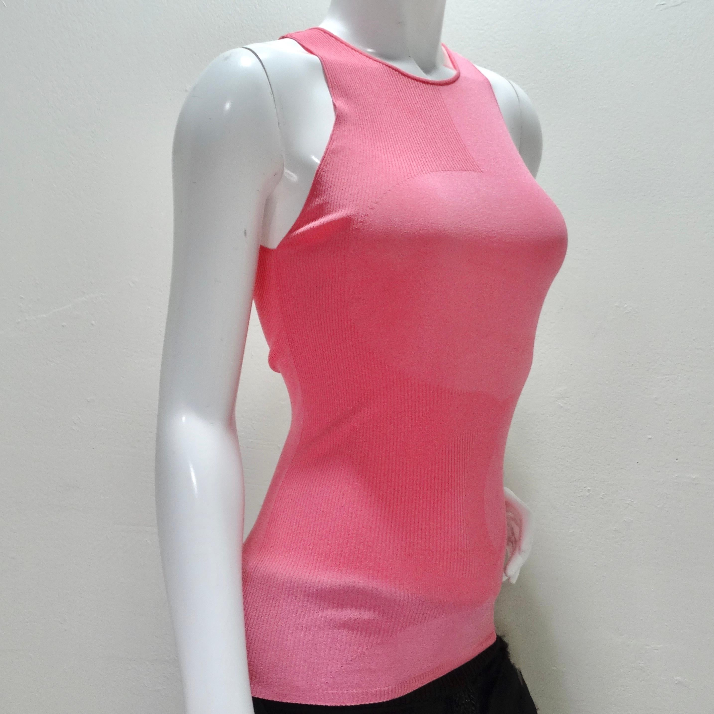 Women's or Men's Chanel Pink CC Logo Knit Tank For Sale