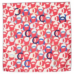 Chanel Pink CC Print Silk Scarf