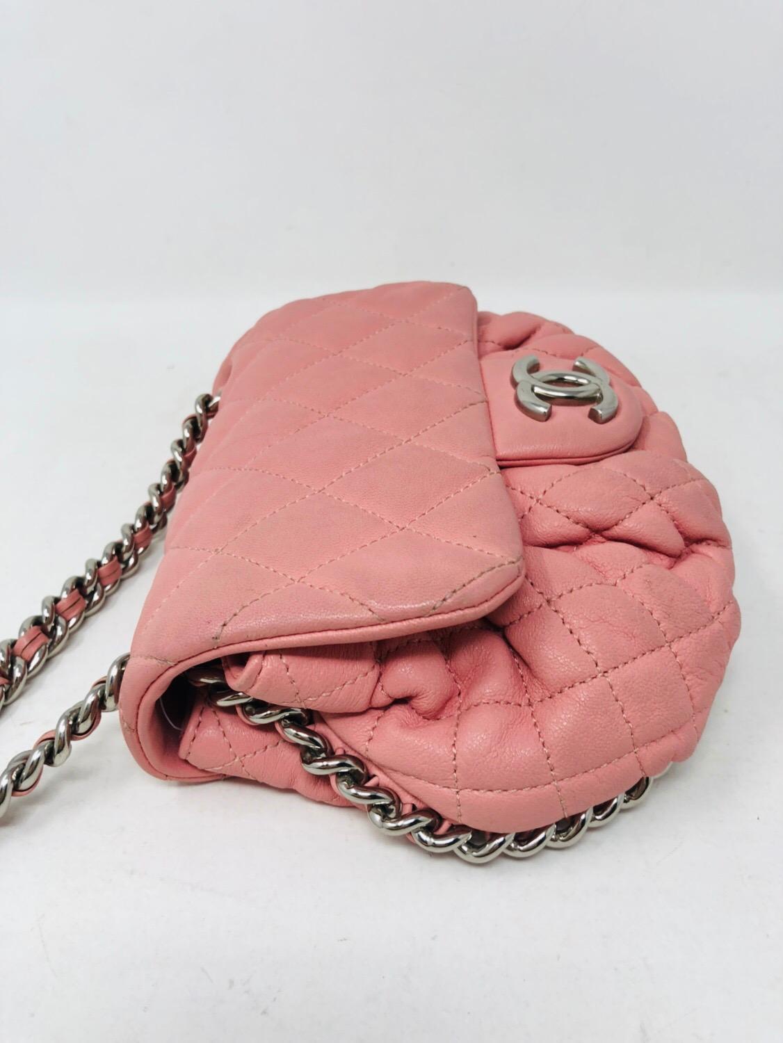 pink chanel crossbody chain bag