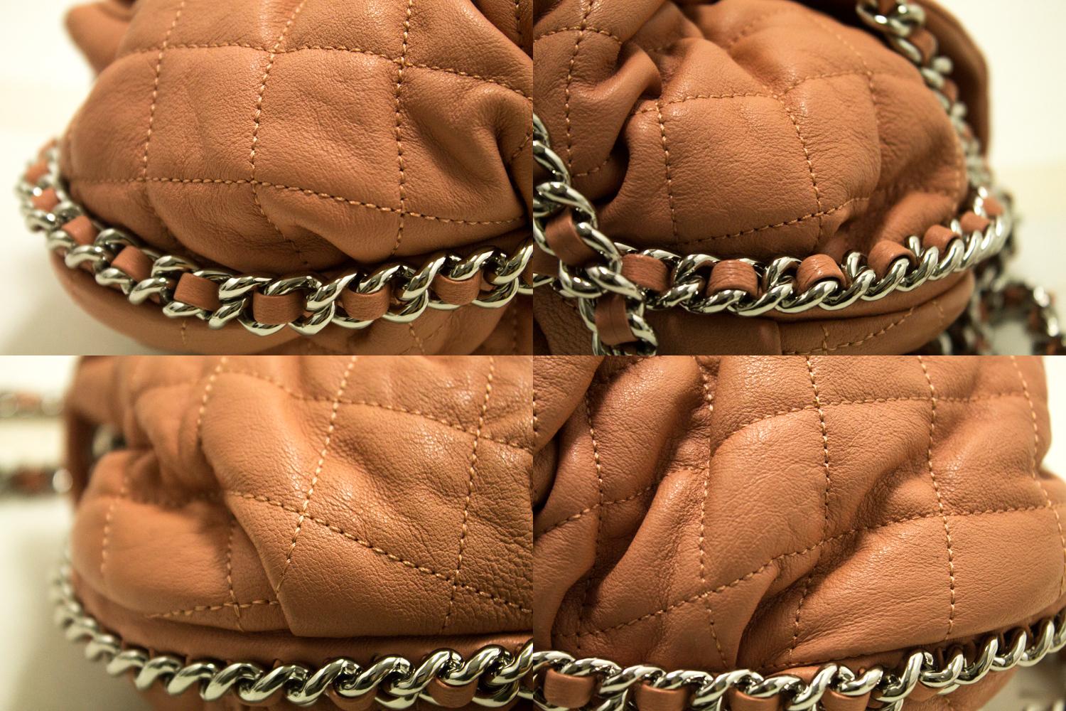 CHANEL Pink Chain Around Shoulder Crossbody Bag Flap Quilted 2