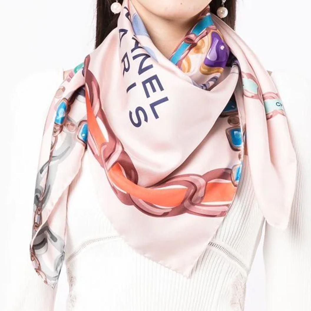 chanel pink scarf