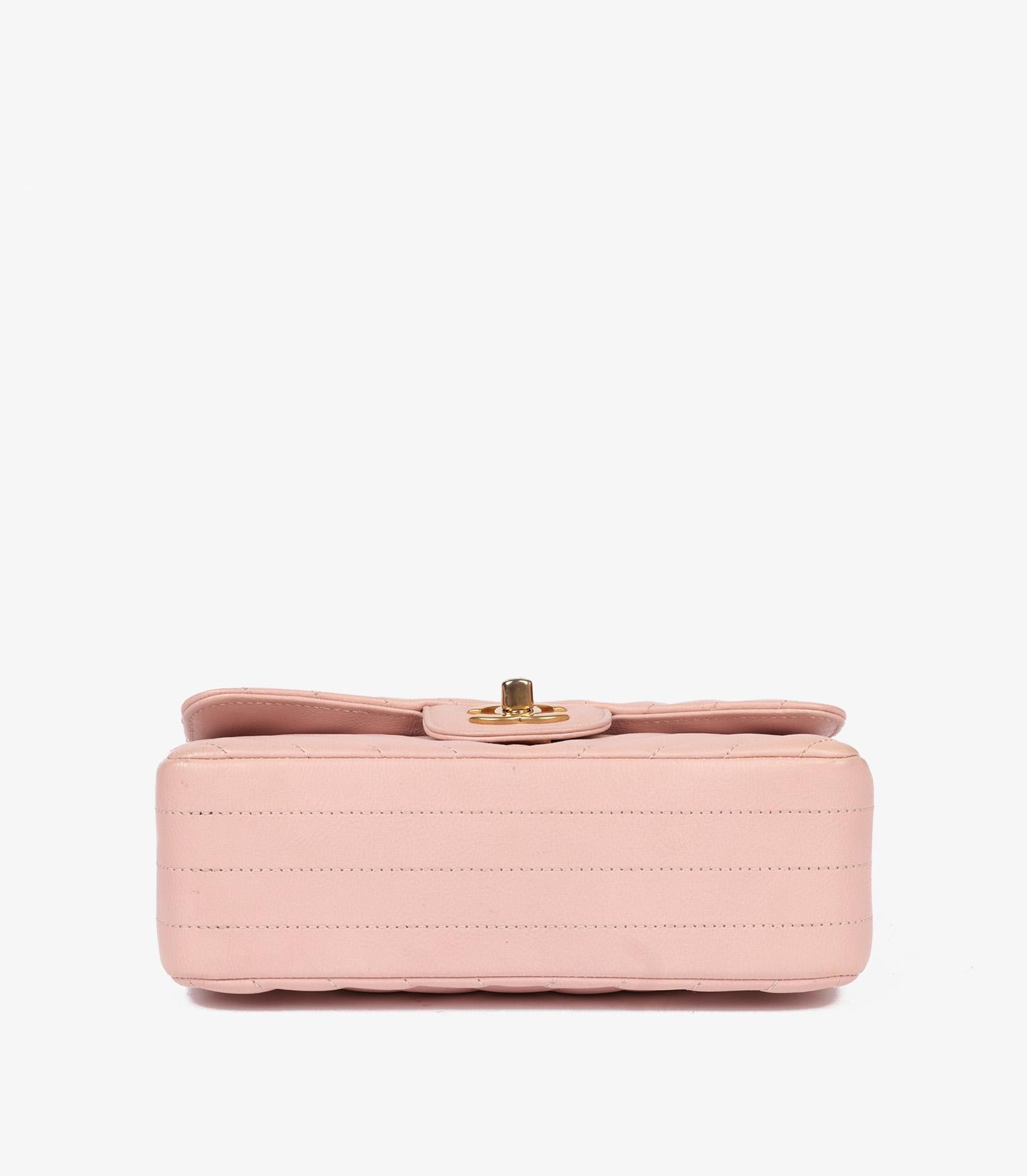 Chanel Pink Chevron Quilted Washed Caviar Leather Rectangular Mini Flap Bag 1