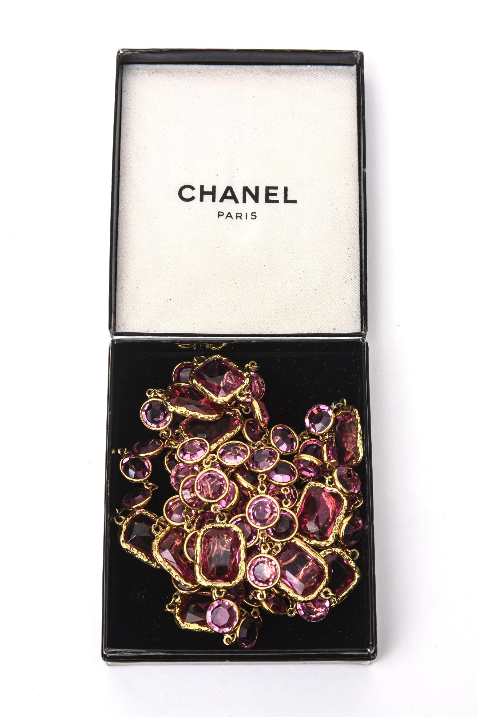 Chanel Pink Chicklet Sautoir Necklace 2