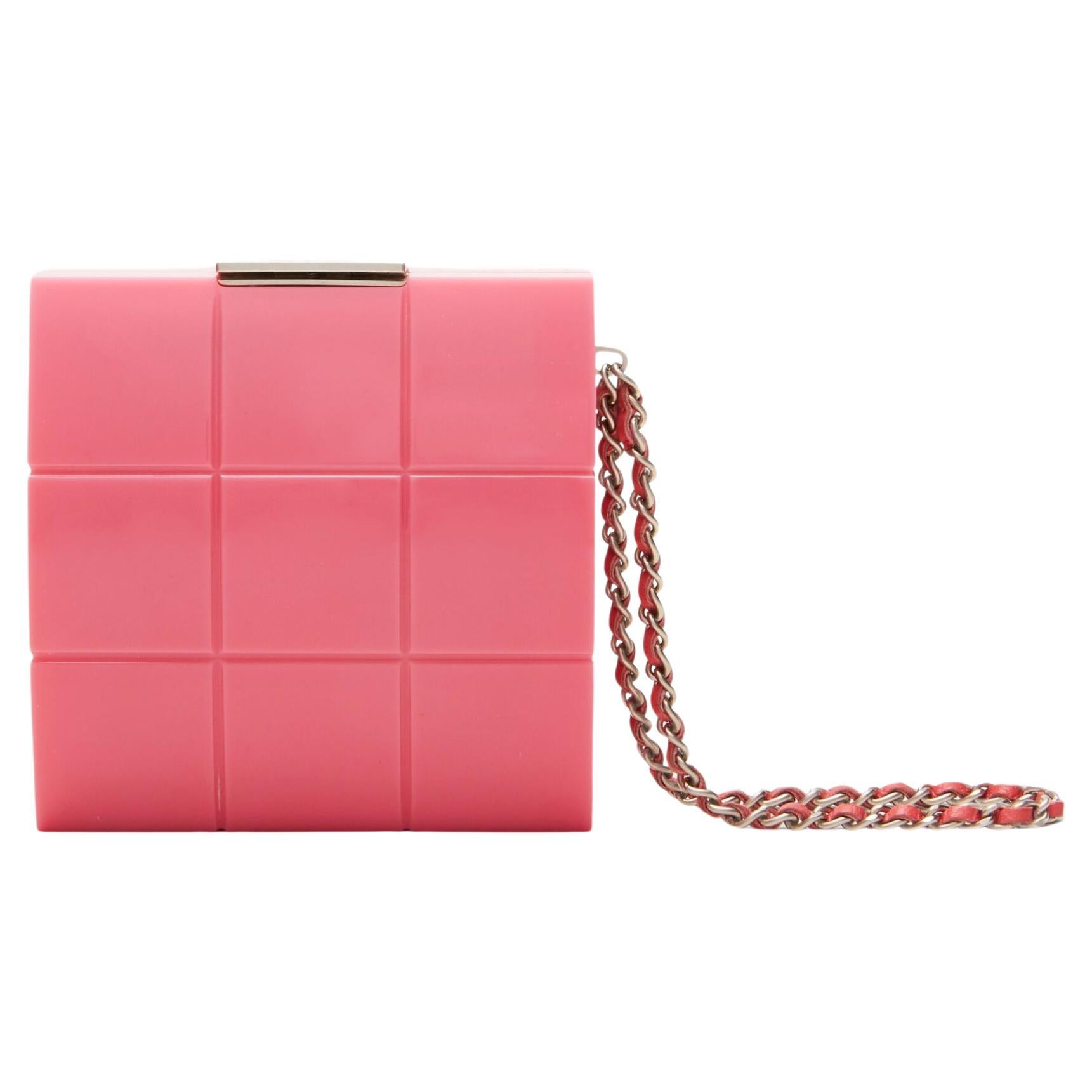Chanel Pink Choco Bar Minaudière Clutch Bag 2002 For Sale