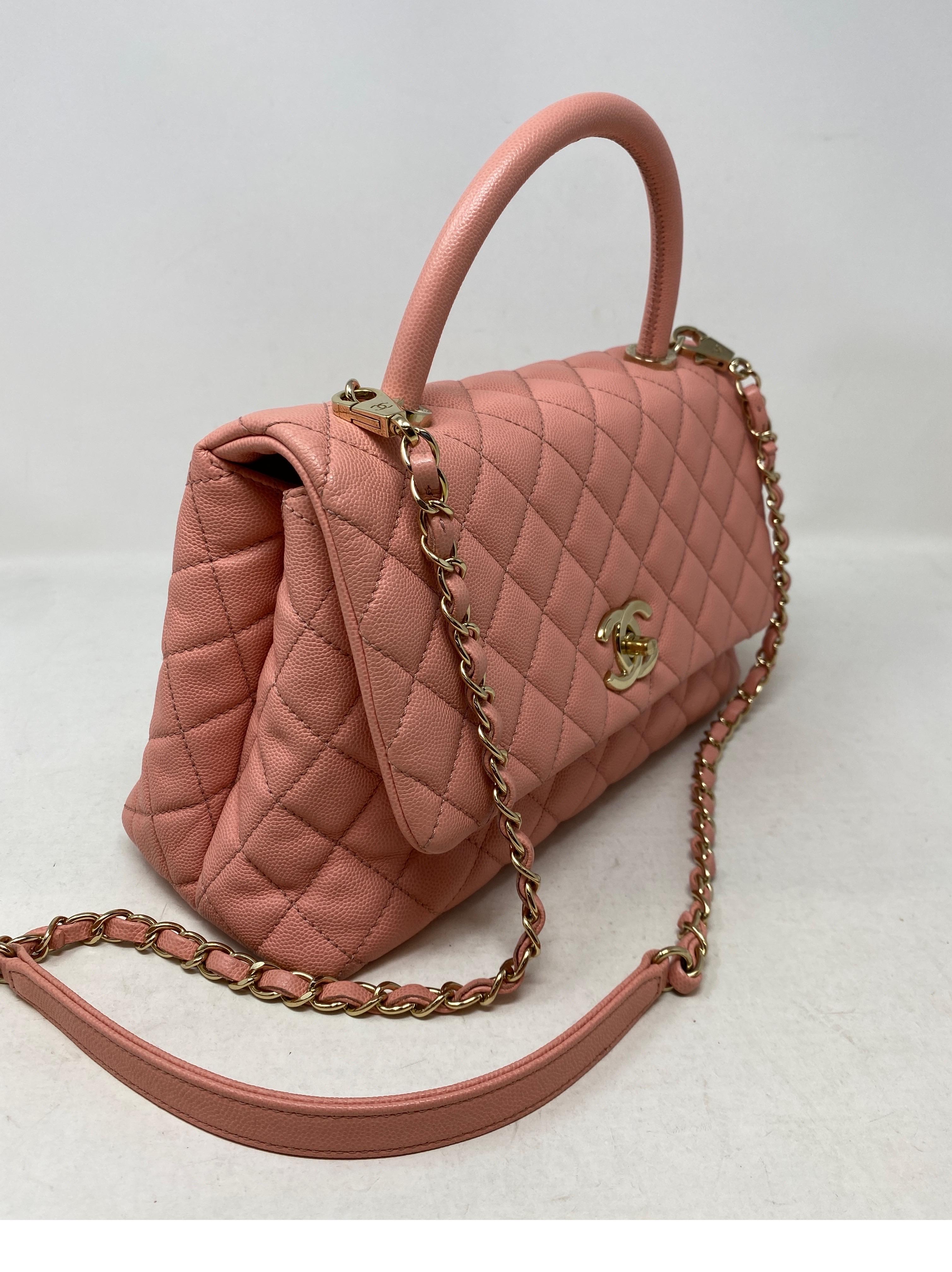chanel pink bag with handle