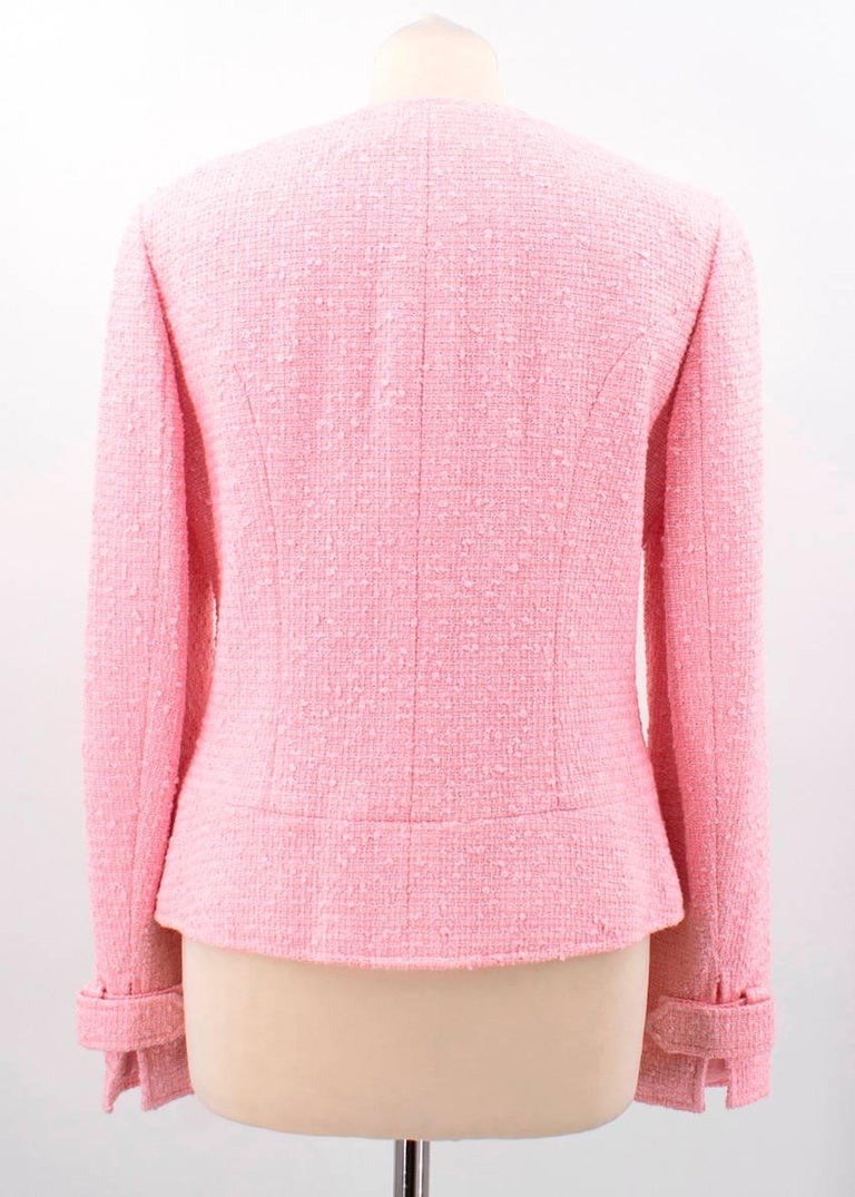 Chanel Pink Coco Tweed Jacket FR40 at 1stDibs  chanel pink jacket, chanel  pink check jacket, chanel pink and white jacket