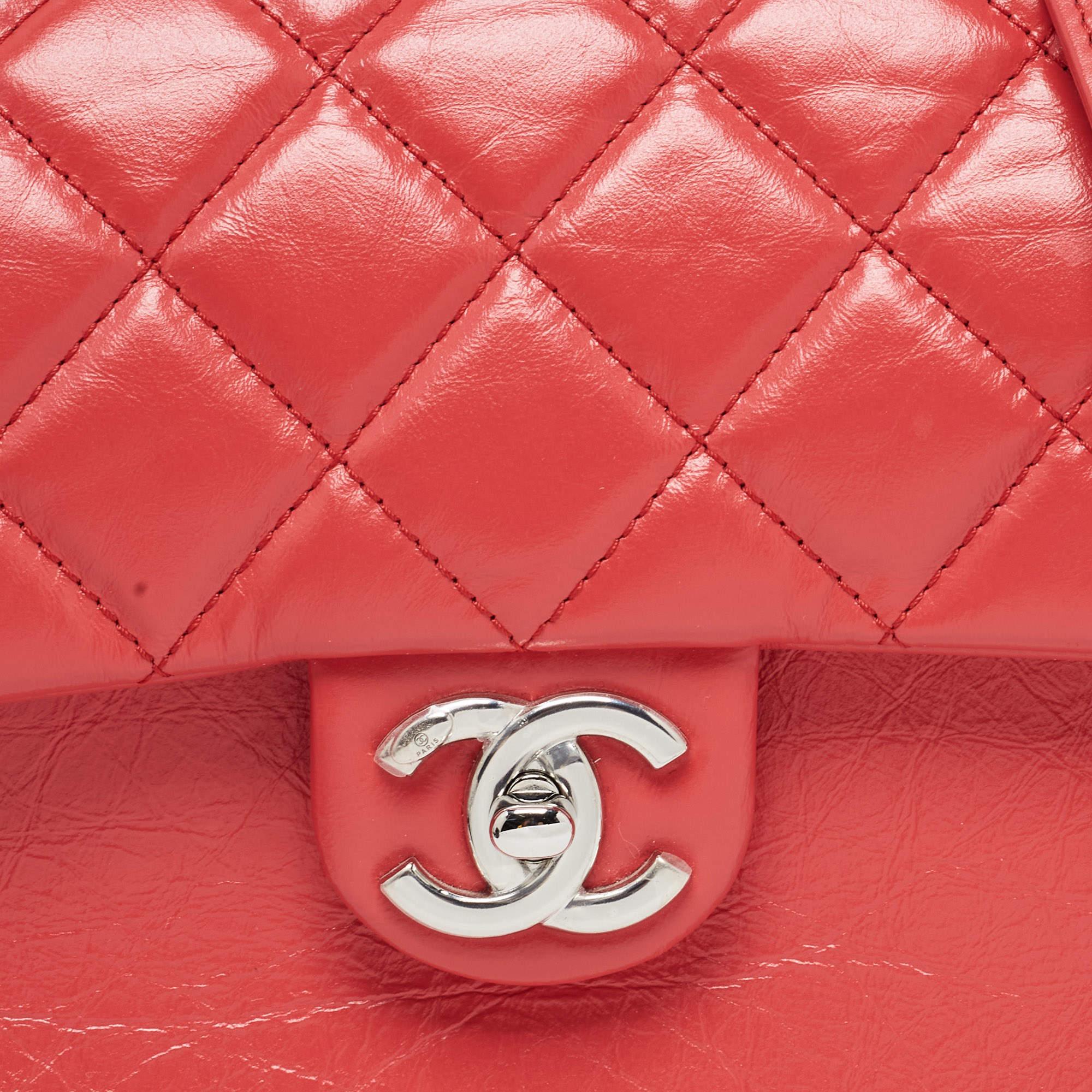 Chanel Pink Coral Quilted Leather Express Zip Around Flap Bag 2