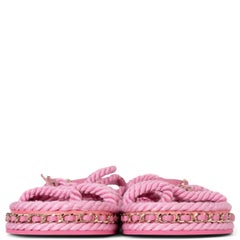 CHANEL pink cord 22C DUBAI ROPE Shoes 38