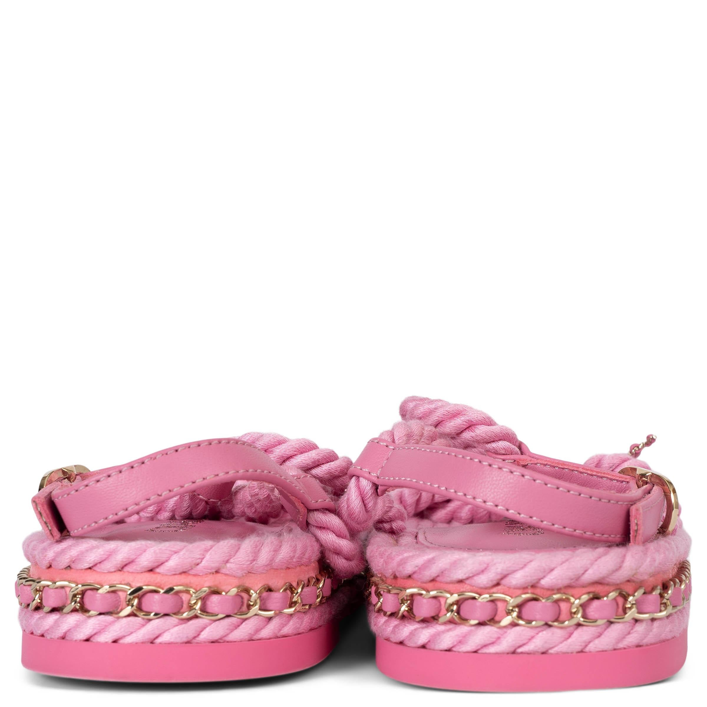 Women's CHANEL pink cord 22C DUBAI ROPE Shoes 38 For Sale