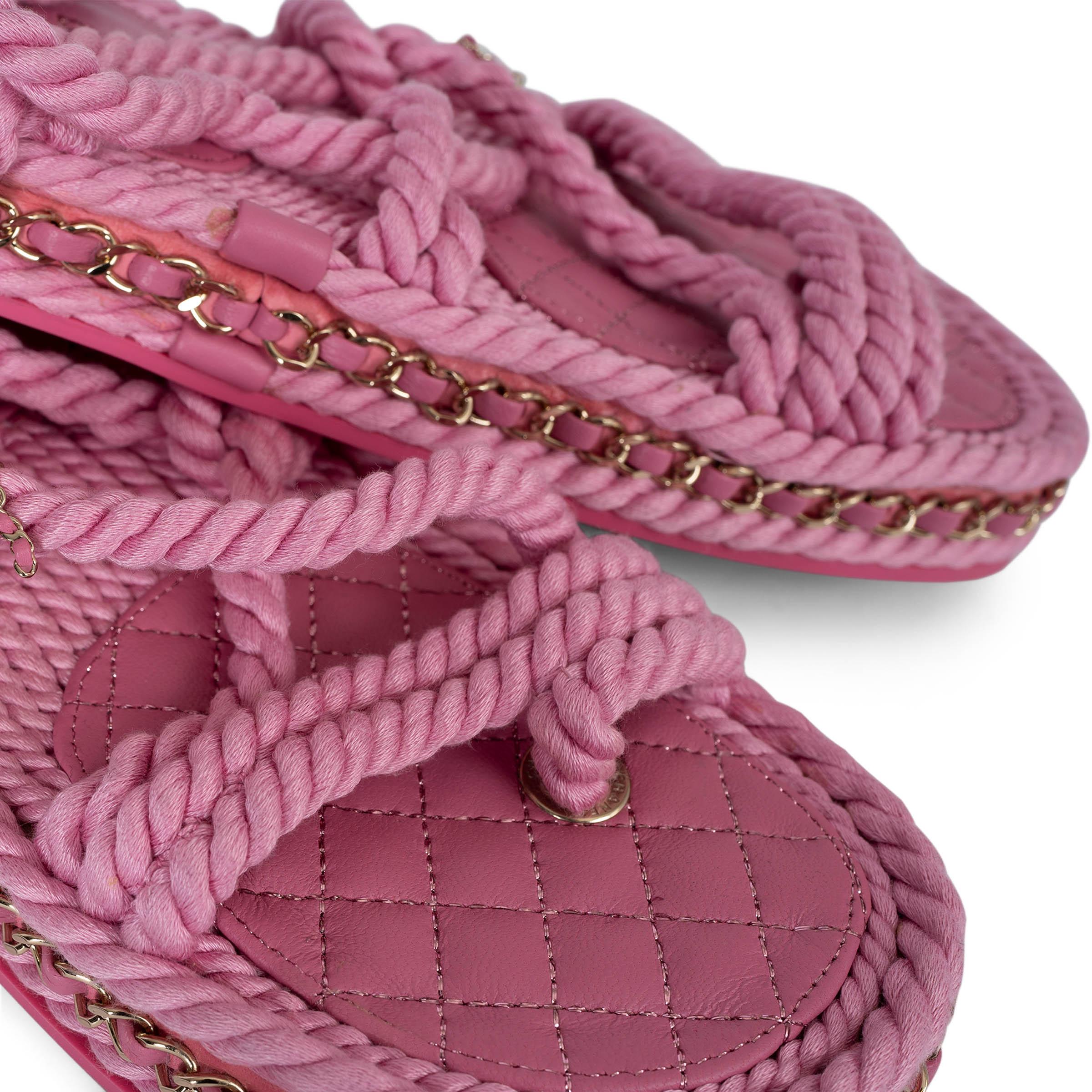 CHANEL pink cord 22C DUBAI ROPE Shoes 38 For Sale 2