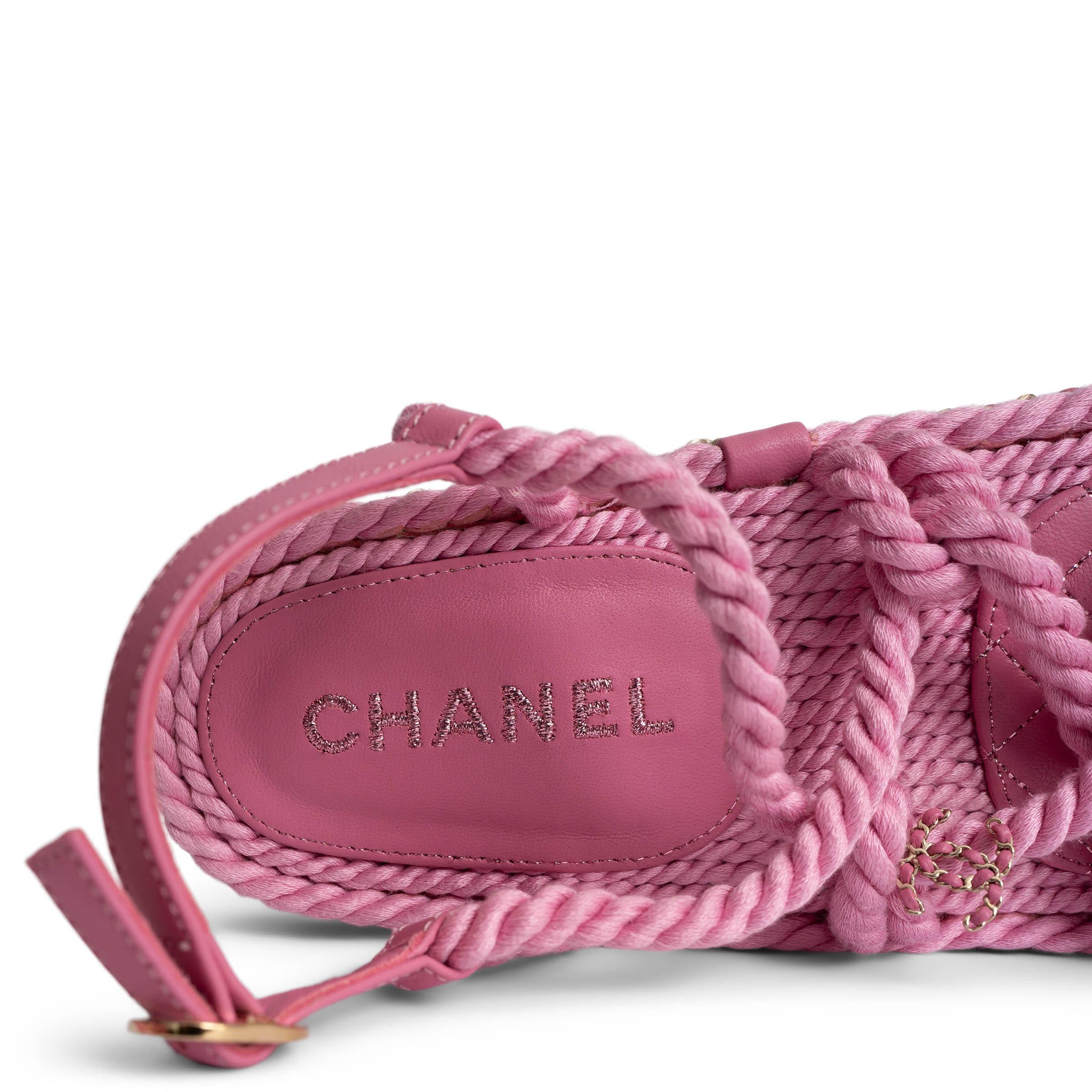 CHANEL pink cord 22C DUBAI ROPE Shoes 38 For Sale 3