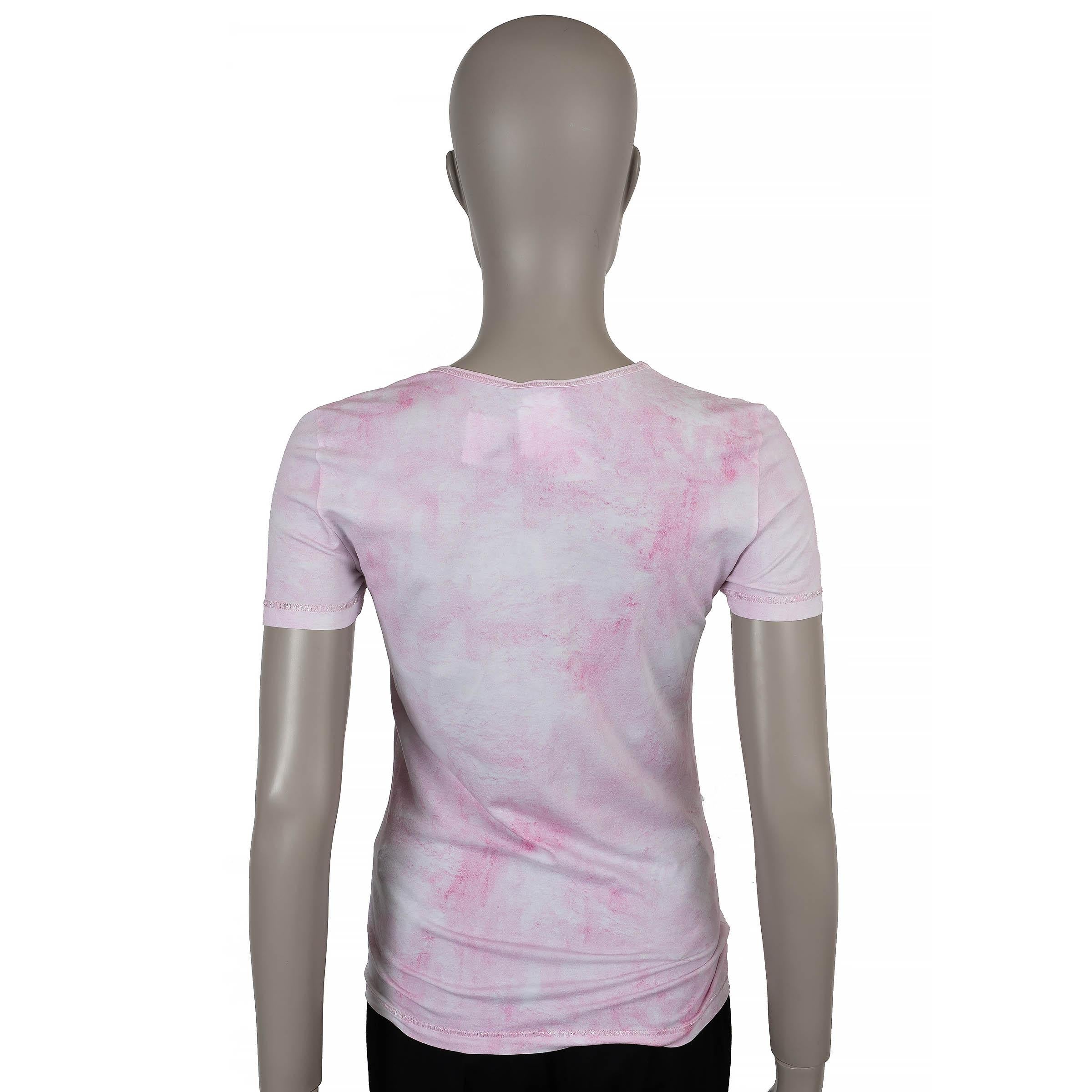 CHANEL rosa Baumwolle 09C LOS ANGELES TIE-DYE T-Shirt Shirt 36 XS (Grau) im Angebot