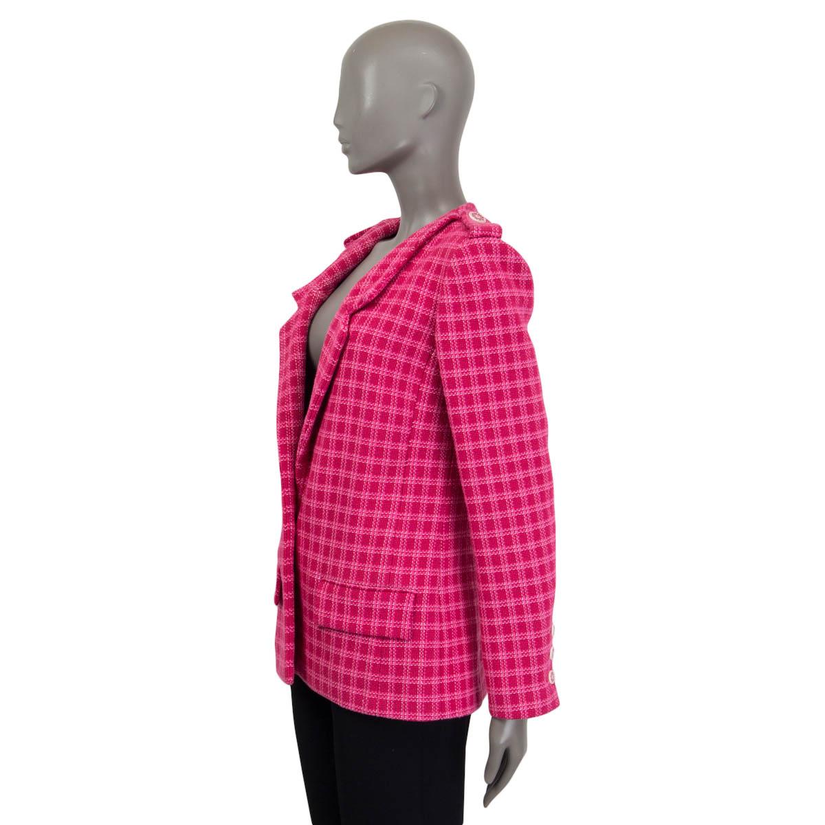 CHANEL - Blazer en coton rose « SEOUL »VERSIZED TWEED, 40 M 16C, 2016 Pour femmes en vente