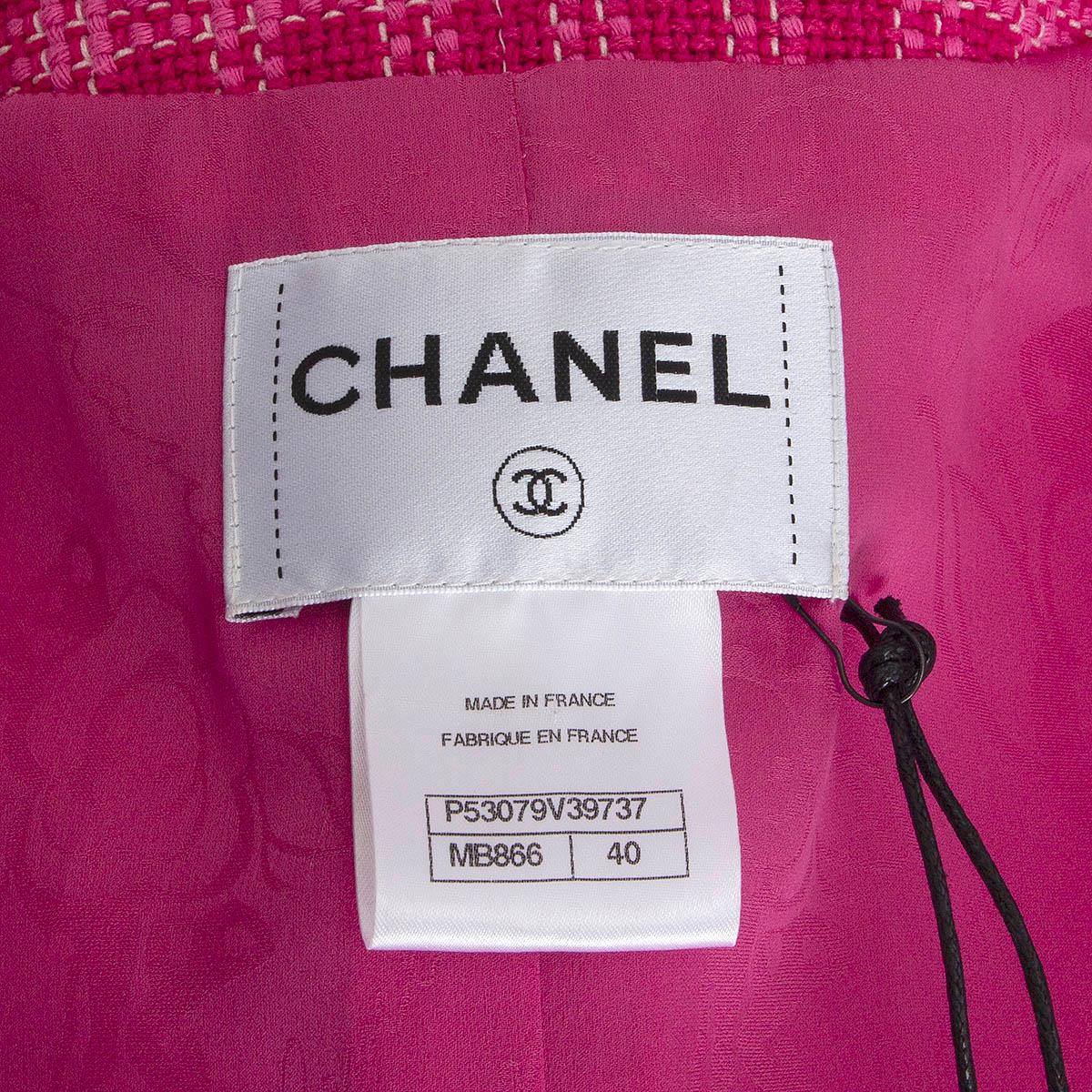 CHANEL pink cotton 2016 SEOUL OVERSIZED TWEED Blazer Jacket 40 M 16C For Sale 1