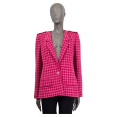 CHANEL pink cotton 2016 SEOUL OVERSIZED TWEED Blazer Jacket 40 M 16C