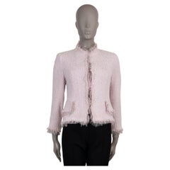 CHANEL pink cotton blend 04C FRINGE TRIM TWEED Jacket M CHANEL pink cotton blend 04C FRINGE TRIM TWEED Jacket M