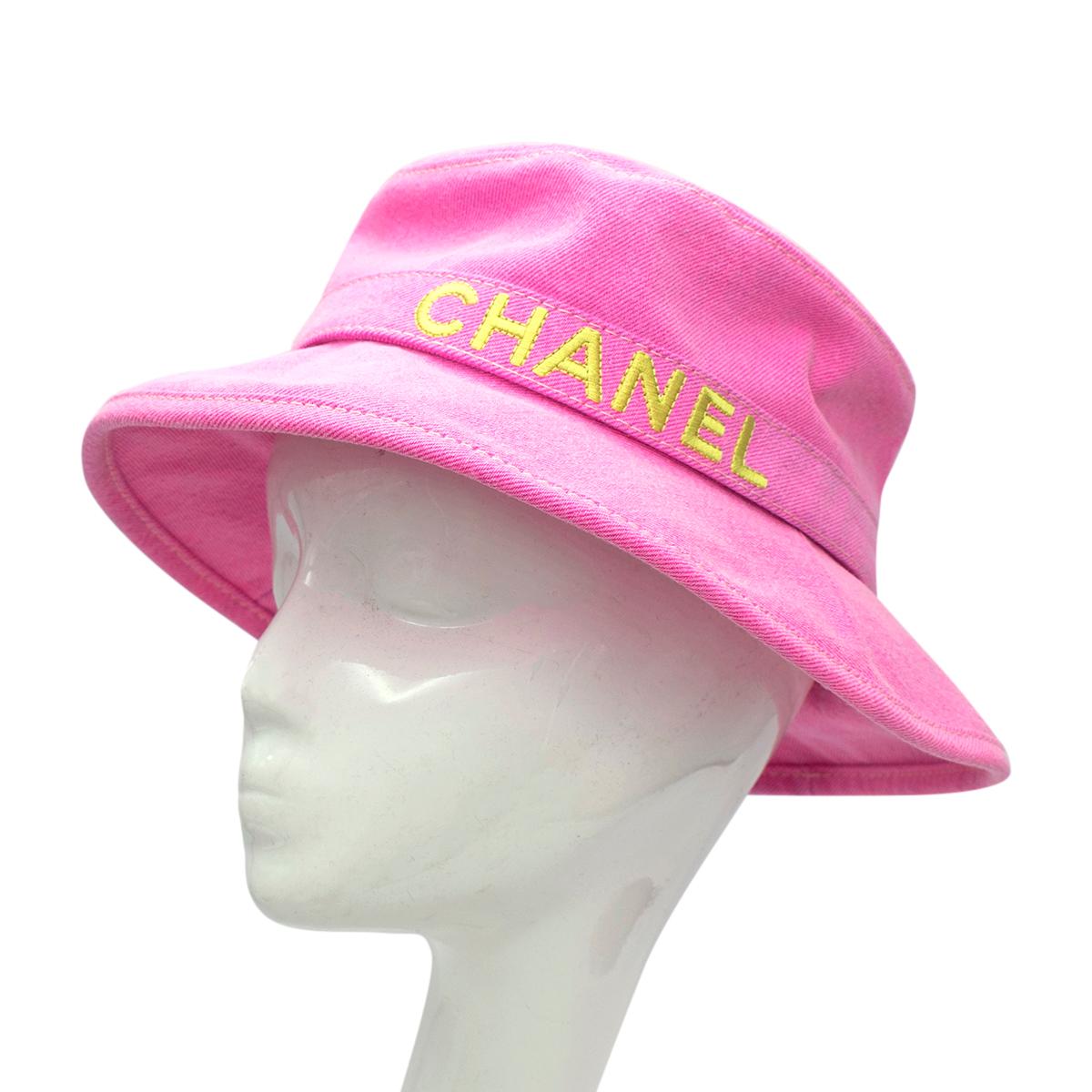 chanel pink bucket hat