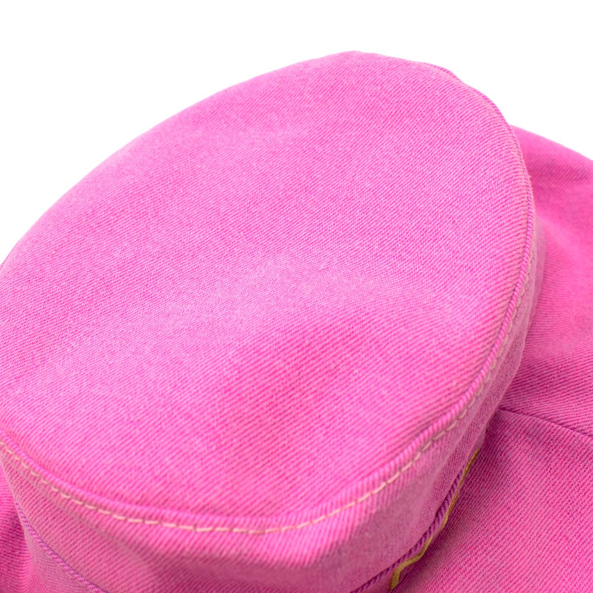 Women's Chanel Pink Cotton Bucket Hat - Rare  For Sale