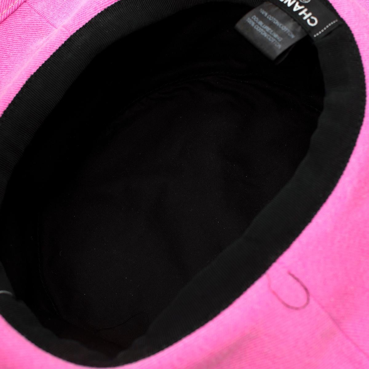 Chanel Pink Cotton Bucket Hat - Rare  For Sale 2