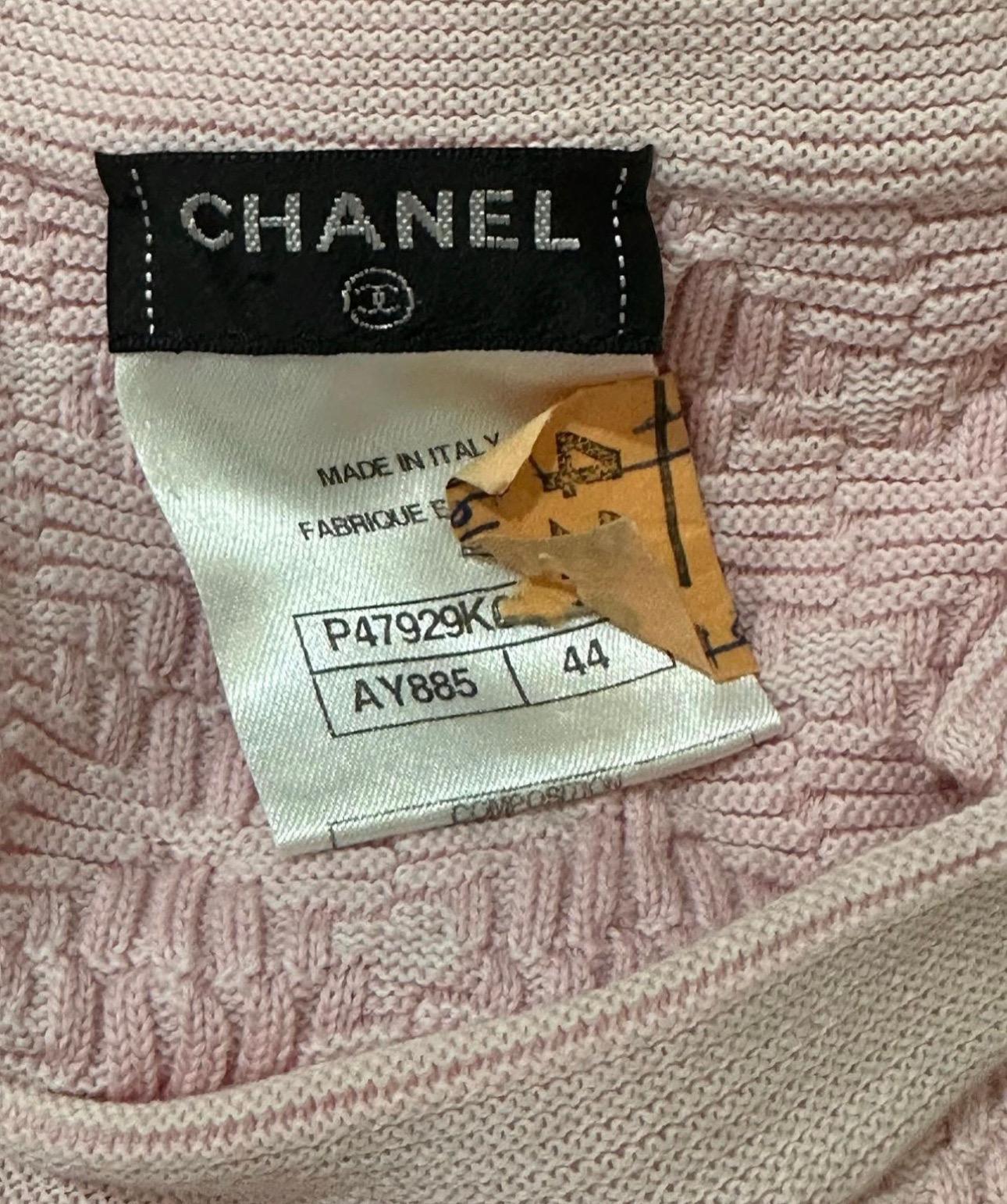 Chanel Pink Cotton Knitted Dress 1