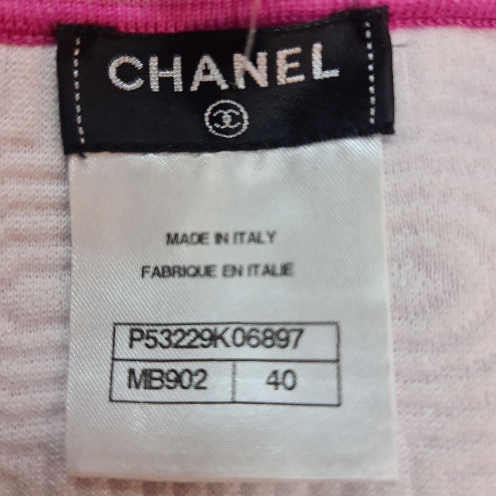 Chanel Pink Cotton Mini Skirt sz.40 In Excellent Condition For Sale In Krakow, PL