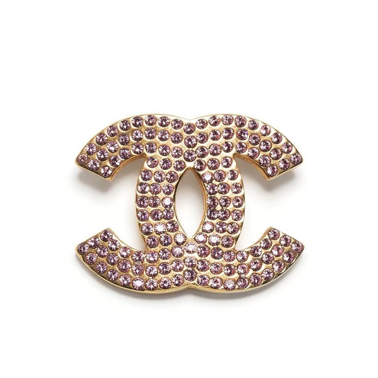 Chanel Pink Crystal cc Pin Brooch at 1stDibs  chanel brooch pin, chanel  crystal cc pin brooch, chanel brooch outfit