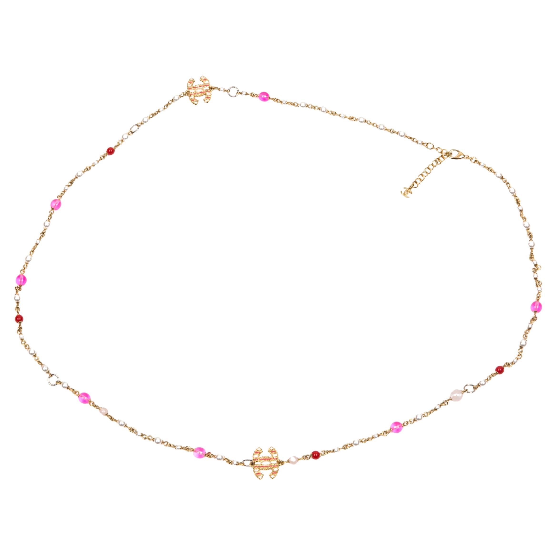 Chanel Pink Embellished Chain Sautoir