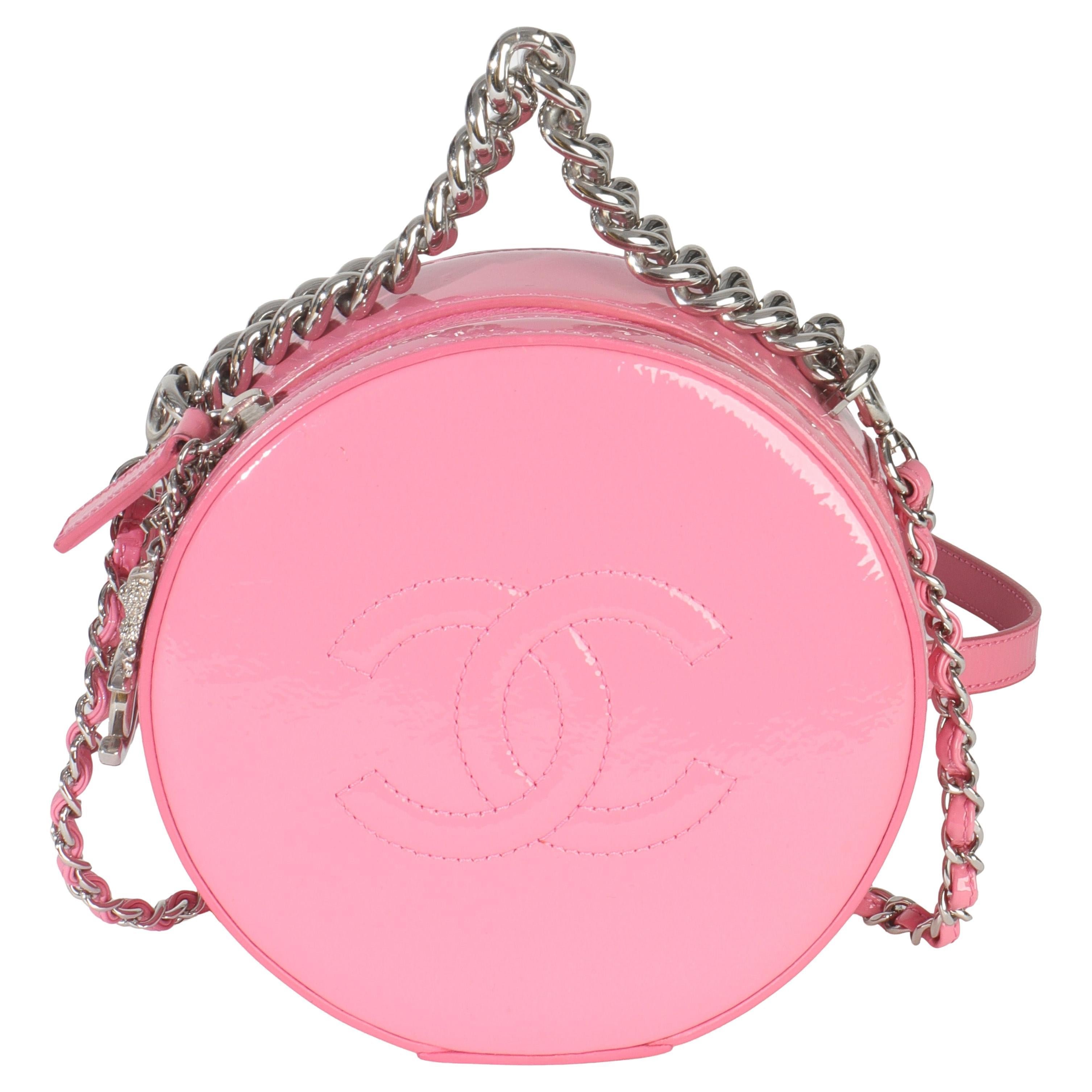 Chanel Pink Glazed Calfskin CC Round As Earth Bag For Sale