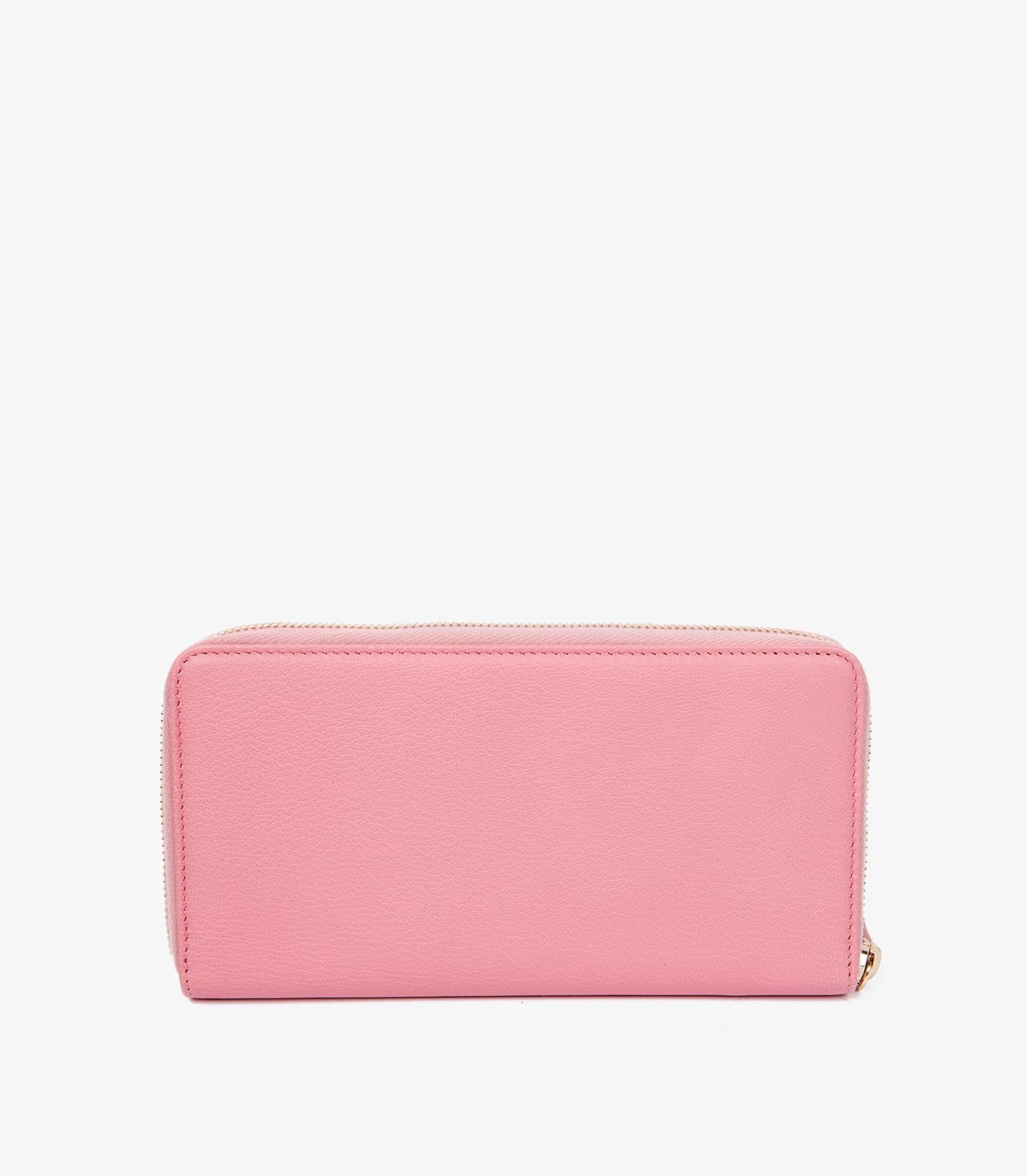 Chanel Pink Goatskin Leather Clover Zip Wallet In Excellent Condition For Sale In Bishop's Stortford, Hertfordshire