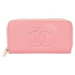 Chanel Pink Goatskin Leather Timeless Long Wallet