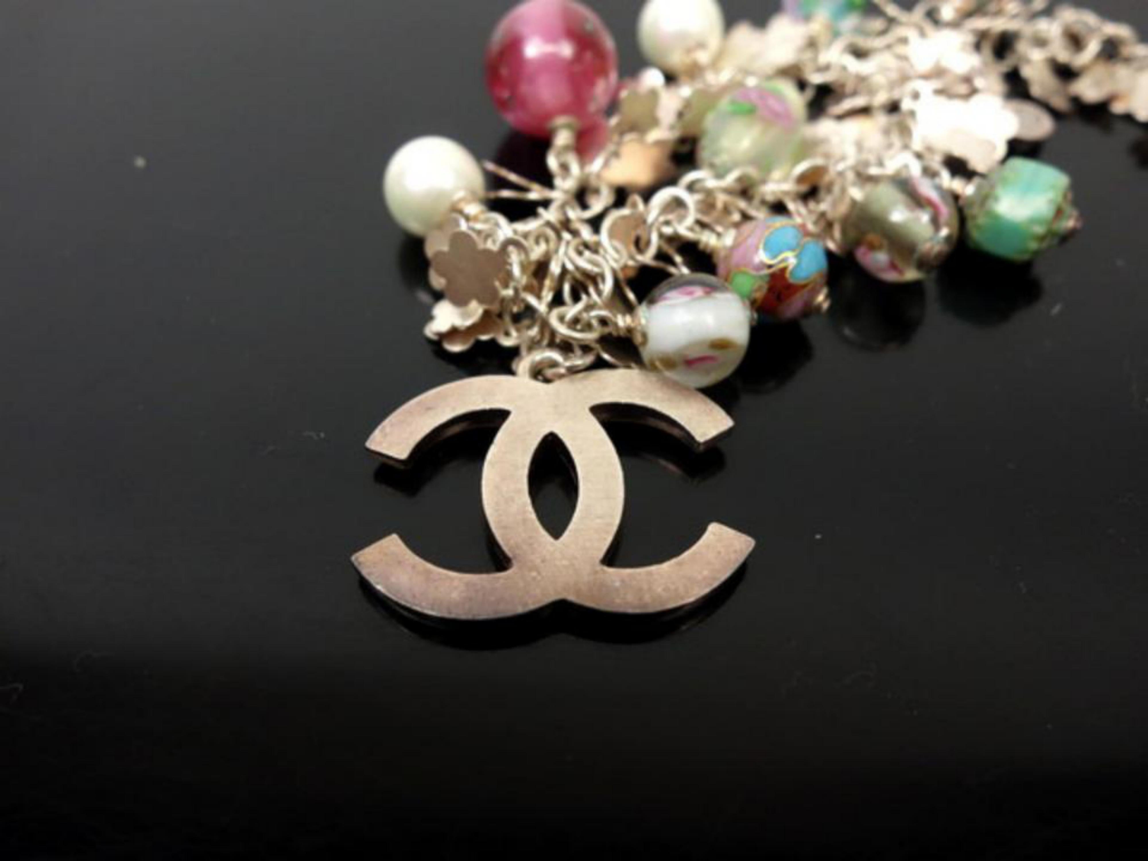 Chanel Pink Gold X Multi Color 05p Stone Charm 226381 Bracelet In Good Condition In Forest Hills, NY