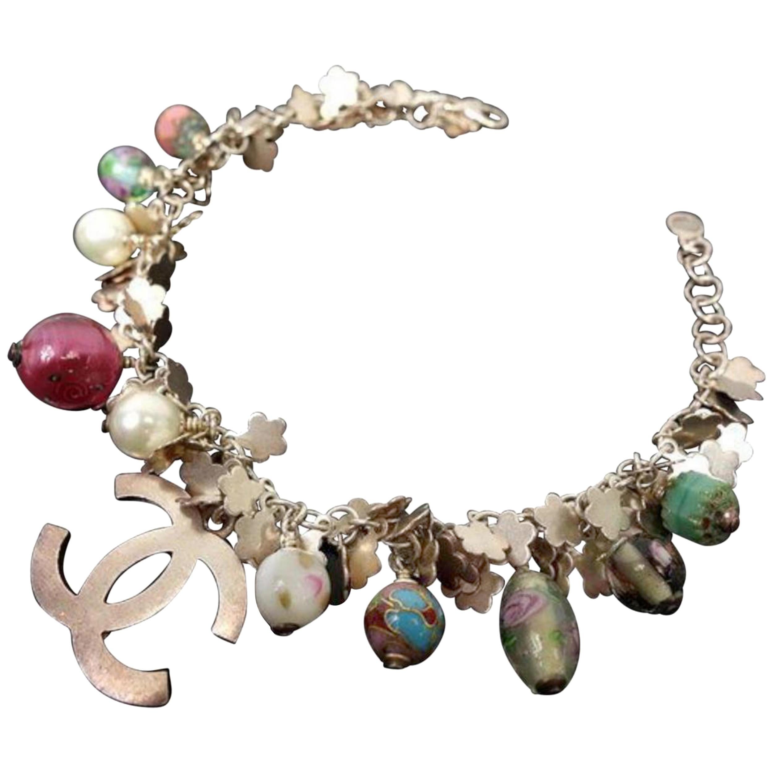 Chanel Pink Gold X Multi Color 05p Stone Charm 226381 Bracelet