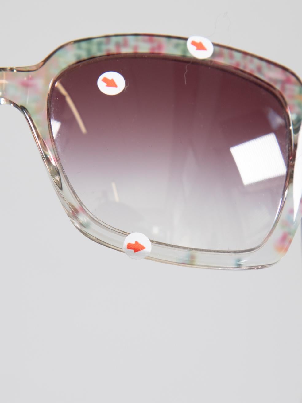 Chanel Pink & Green Oversized Square Sunglasses For Sale 2