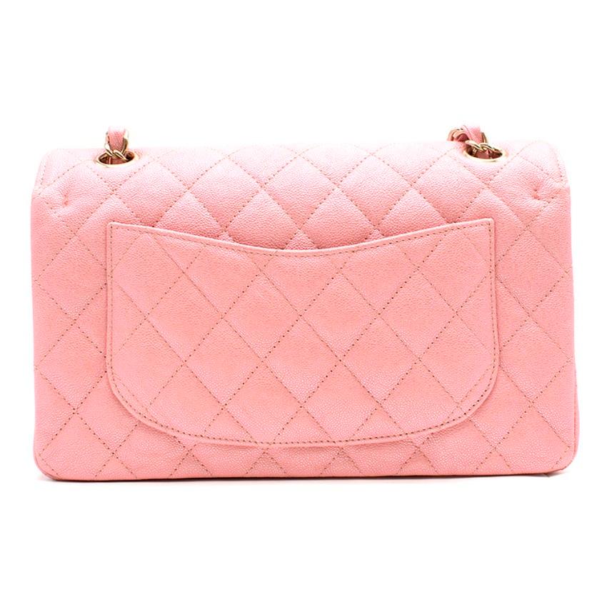 Women's Chanel Pink Iridescent Caviar Classic Flap Bag - Full Set 